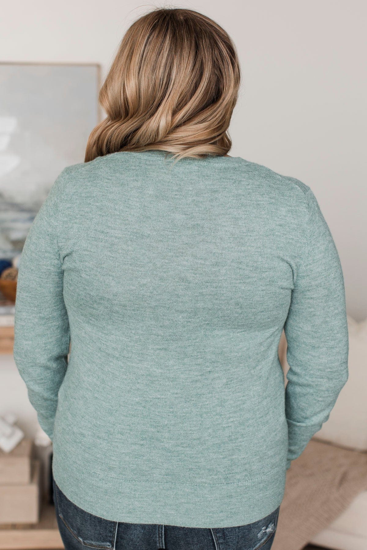 Easy To Remember Lightweight Sweater- Sage - Image 8