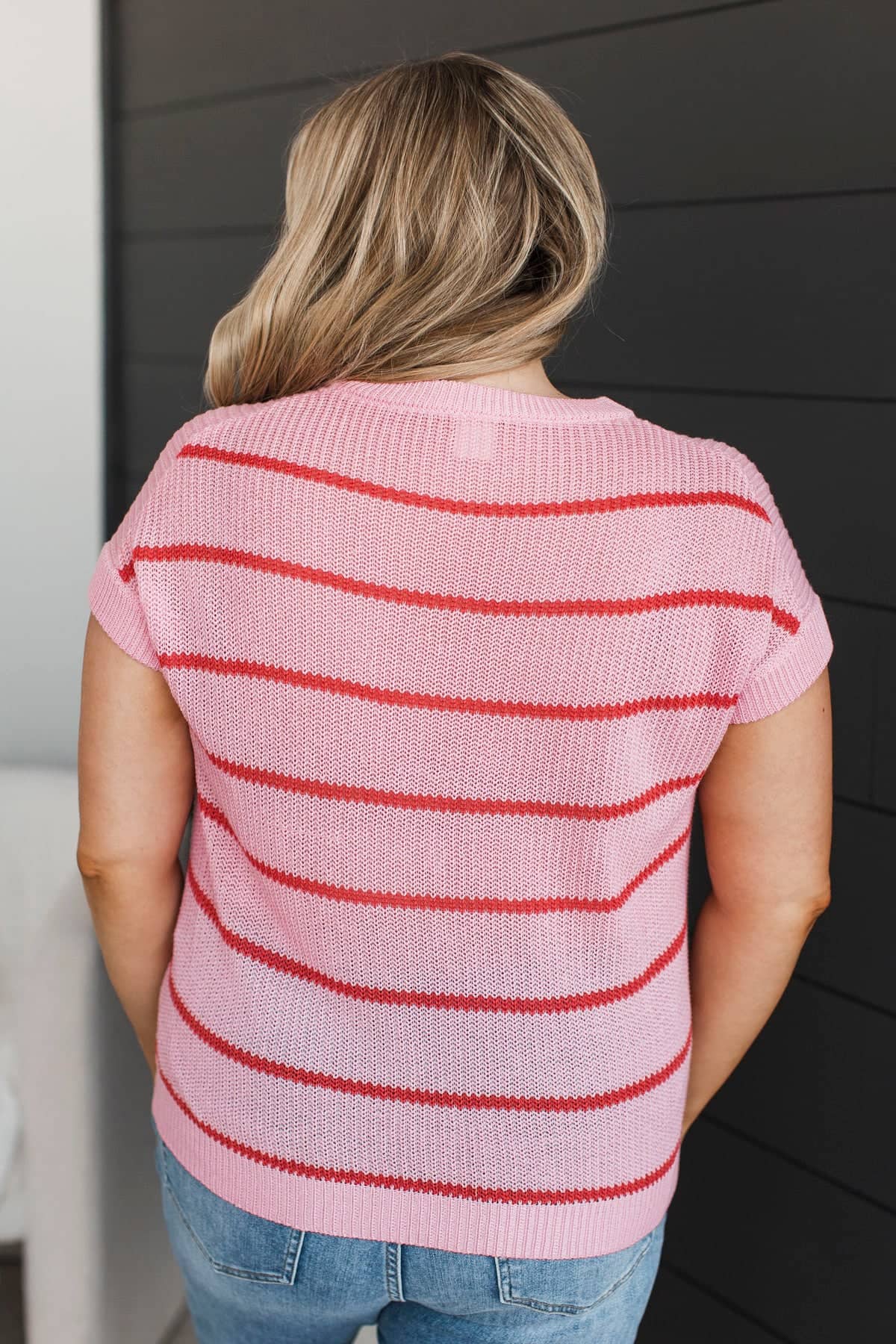 Echoes Of Forever Striped Knit Top- Pink & Orange - Image 8