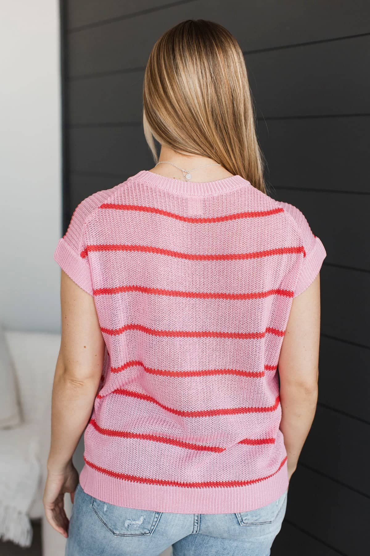 Echoes Of Forever Striped Knit Top- Pink & Orange - Image 9