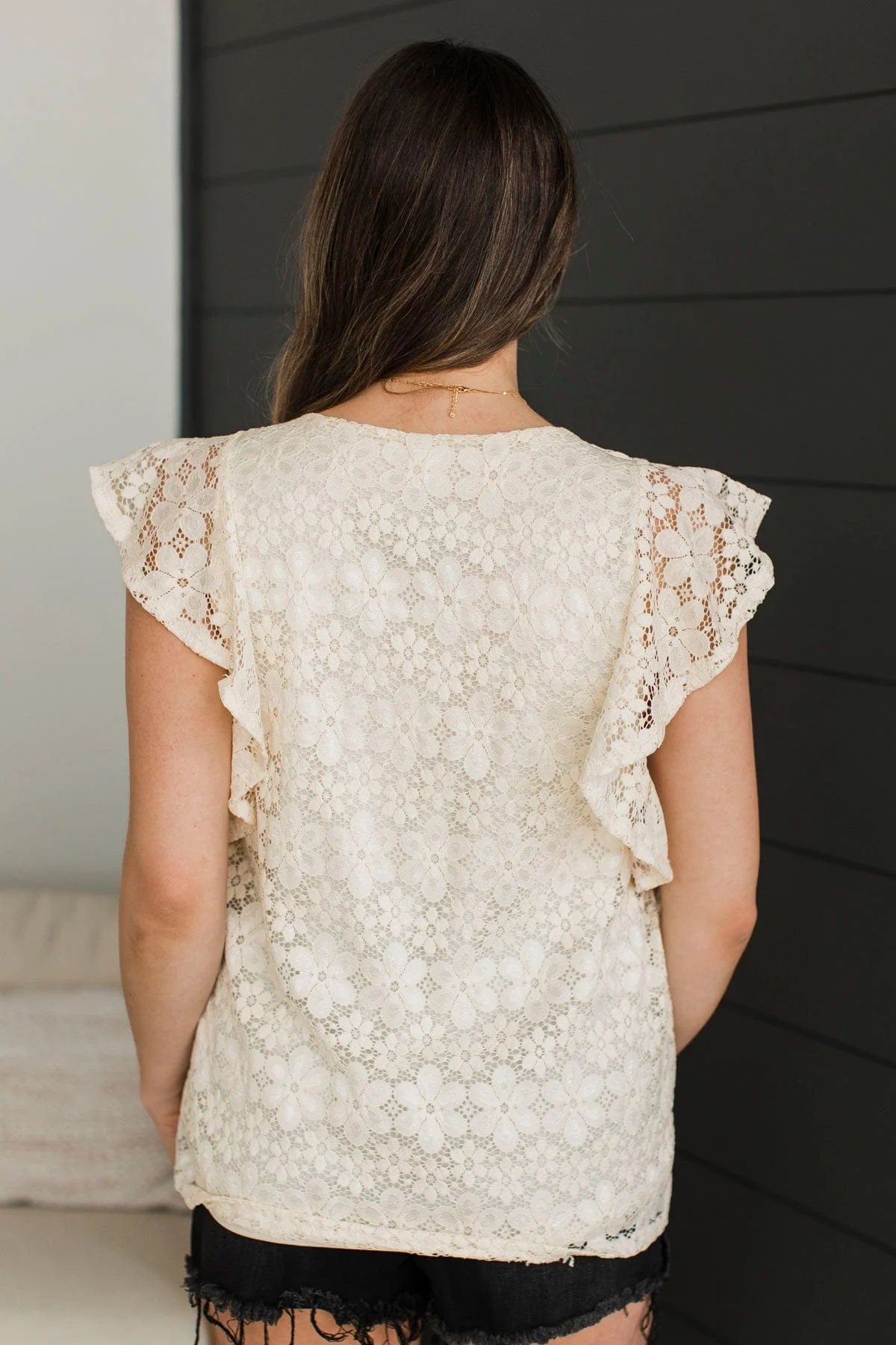 Effortless Allure Floral Lace Top- Ivory - Image 8