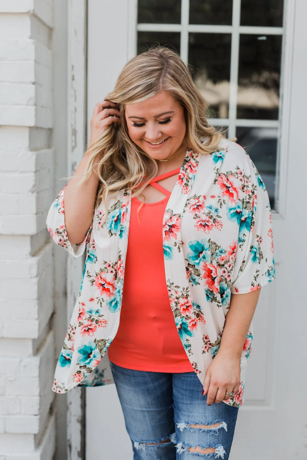 Effortless Beauty Floral Kimono- Ivory - Image 4