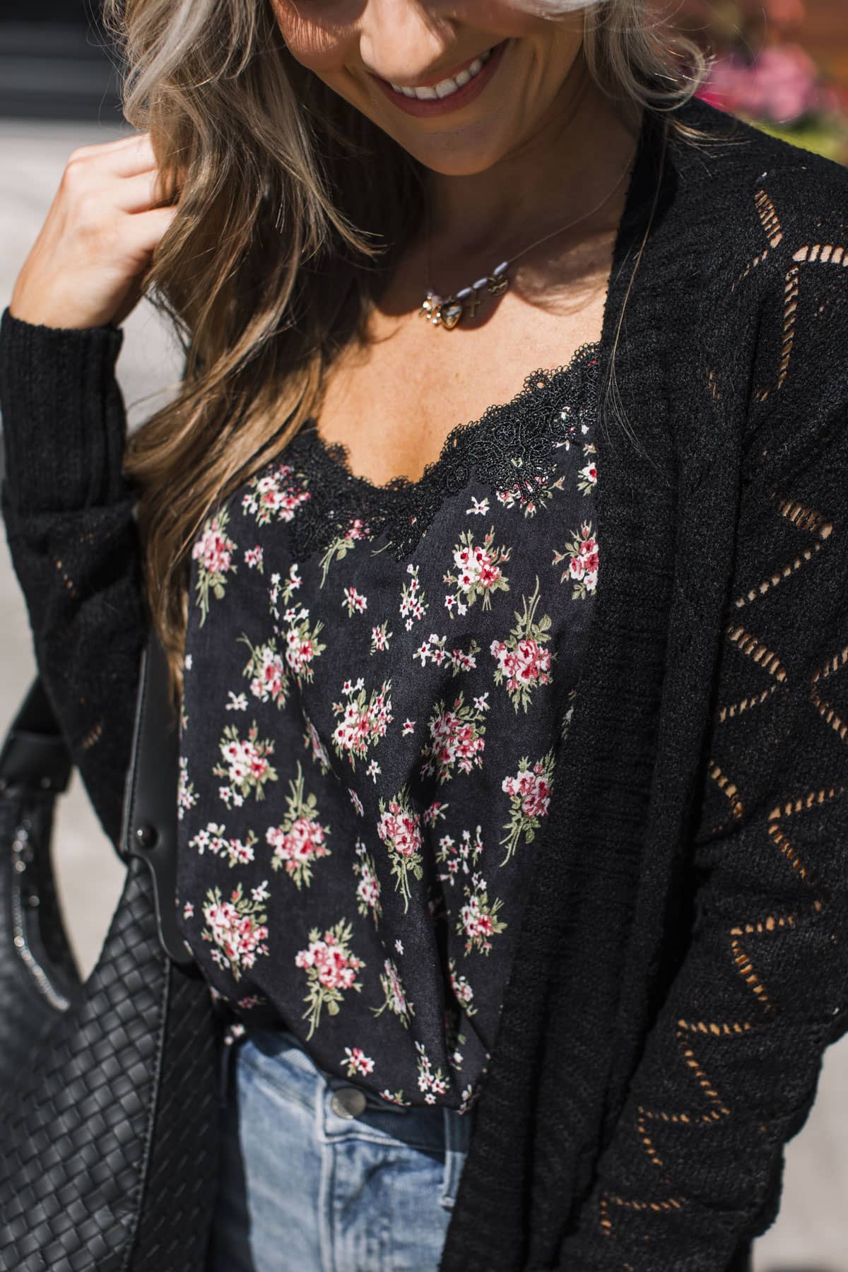 Effortless Perfection Pointelle Cardigan- Black - Image 10
