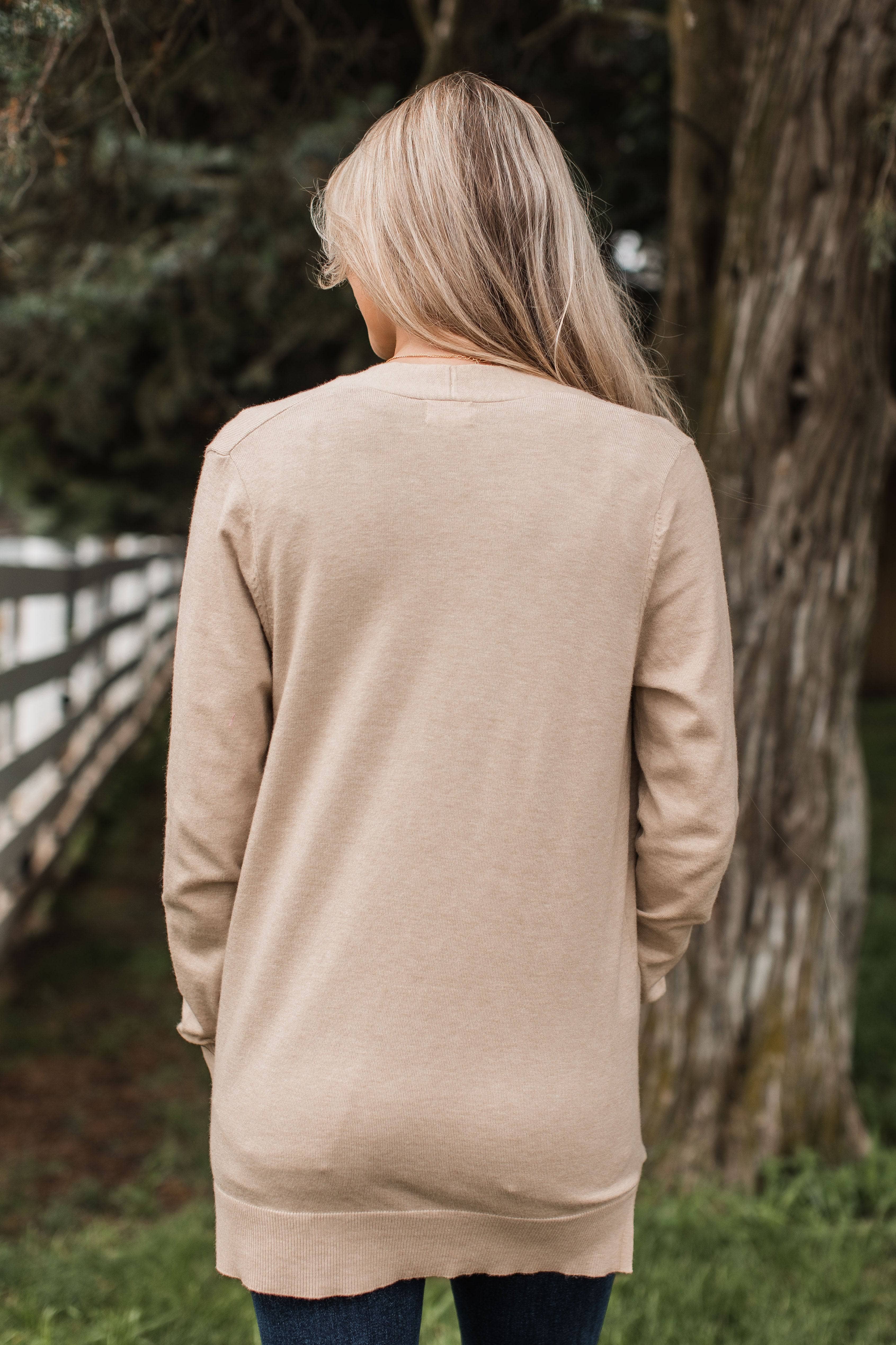 Effortless Pick Open Front Cardigan- Warm Beige - Image 9