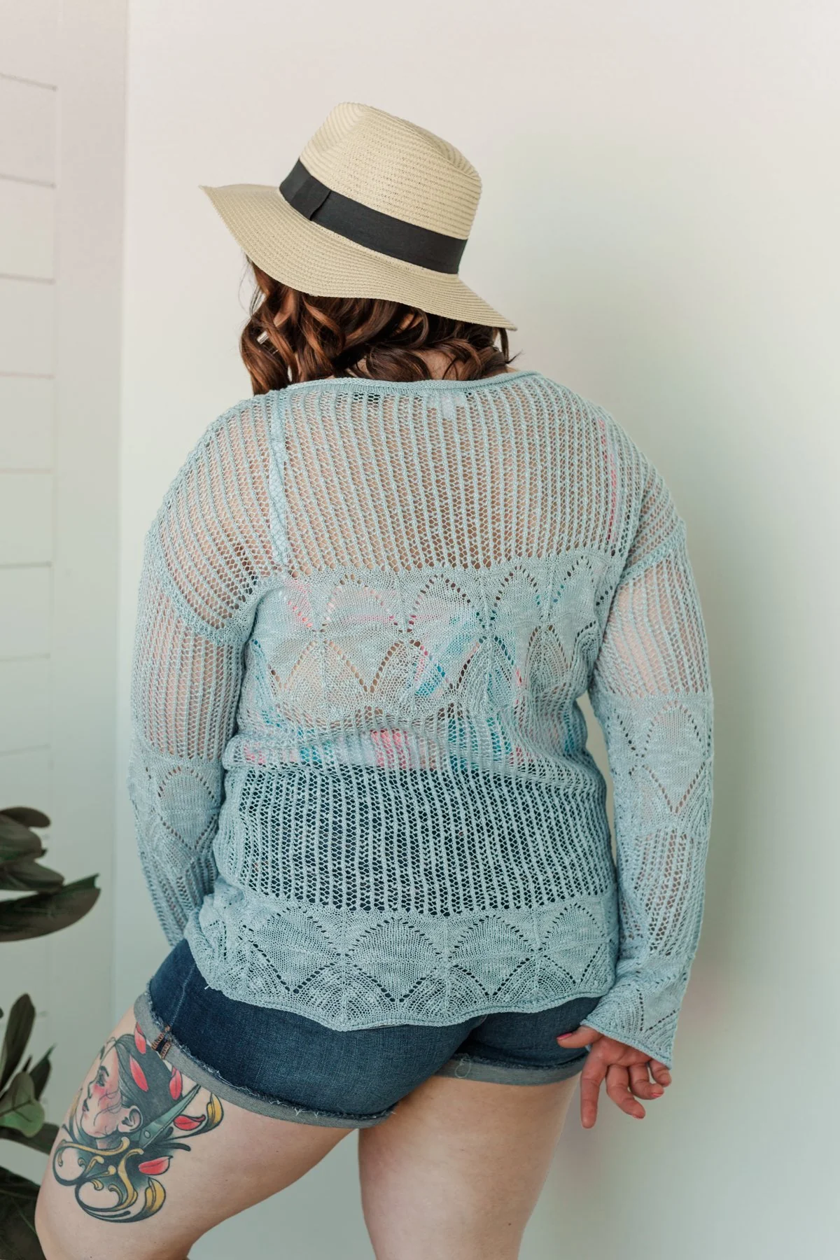 Effortless Smiles Open Knit Sweater- Powder Blue - Image 13