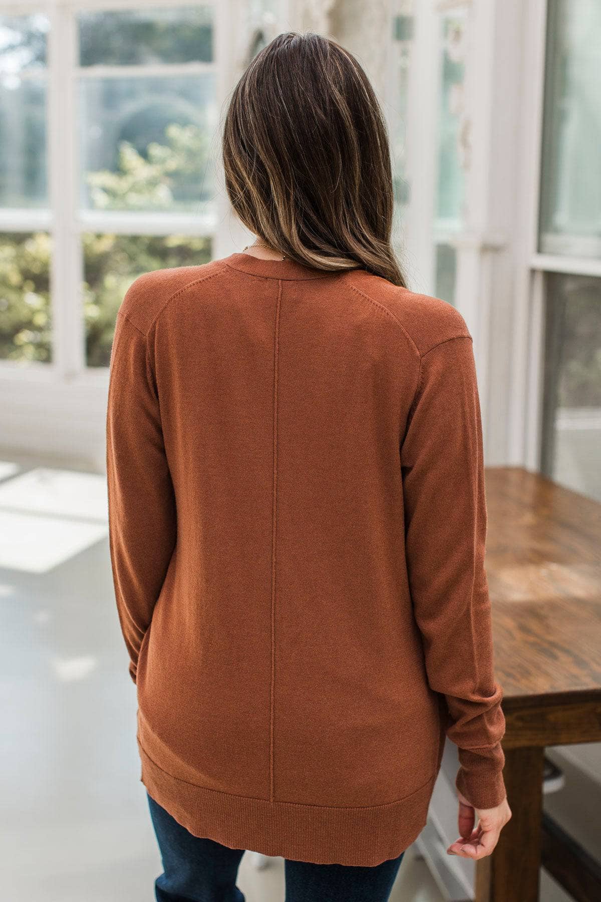 Effortlessly Composed Knit Cardigan- Copper - Image 8