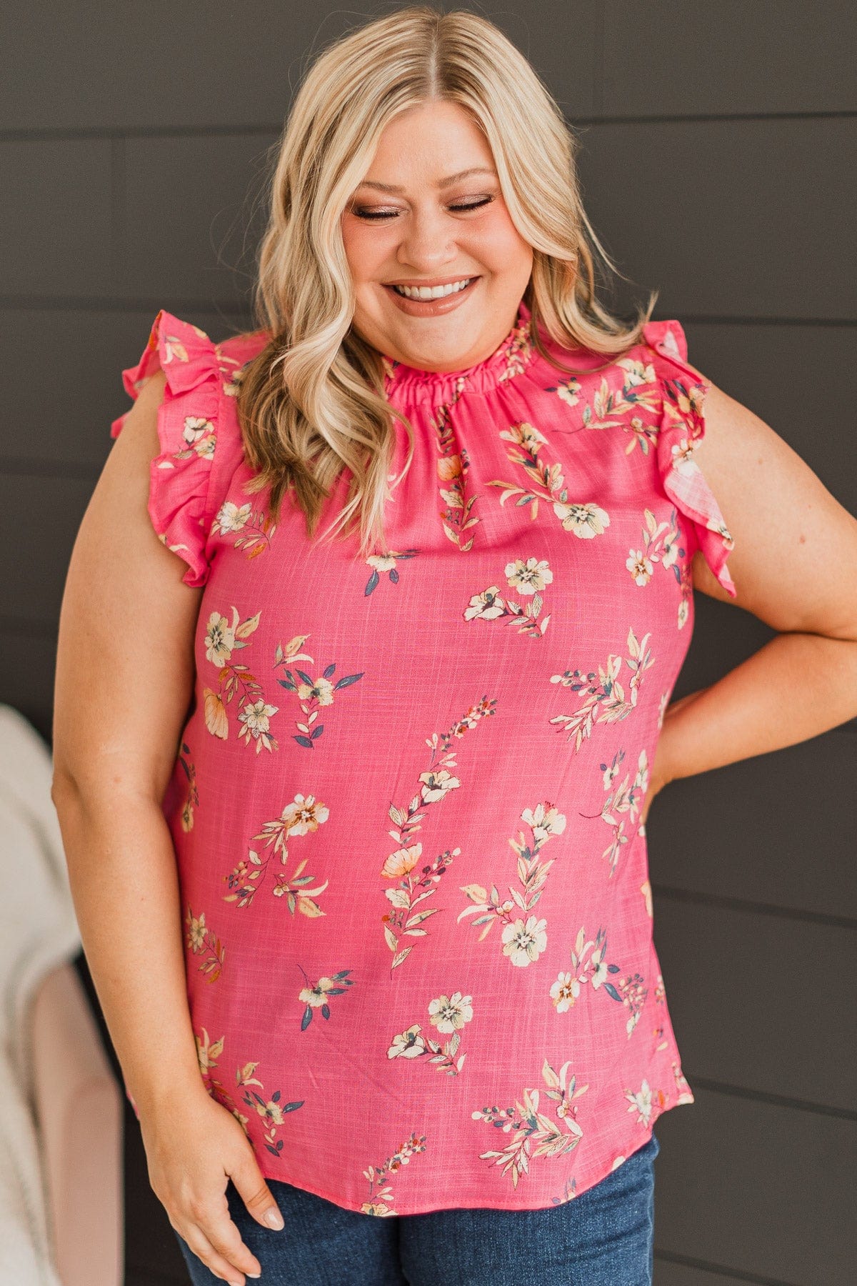 Effortlessly Pretty Floral Top- Pink - Image 2