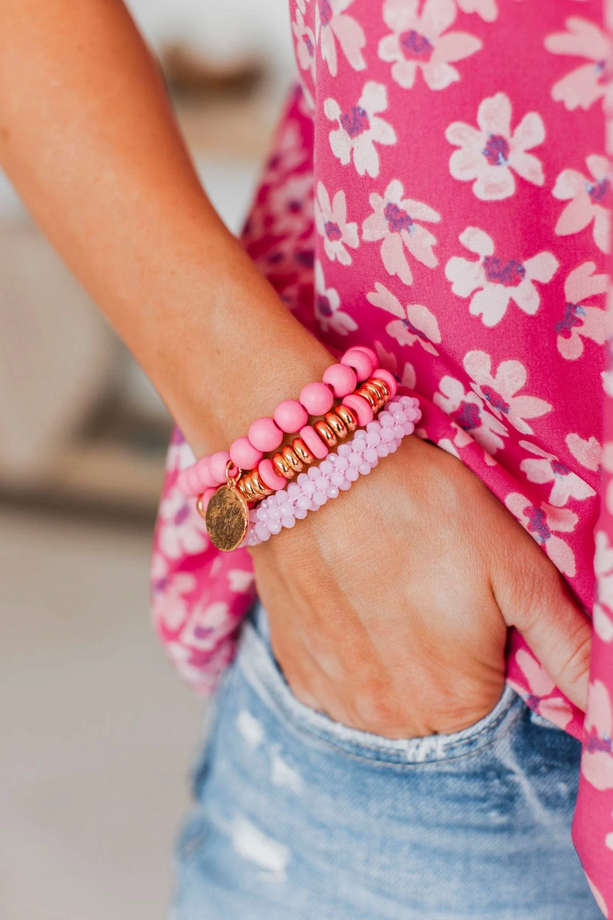 Elevated Trends Bracelet Set- Pink - Image 2