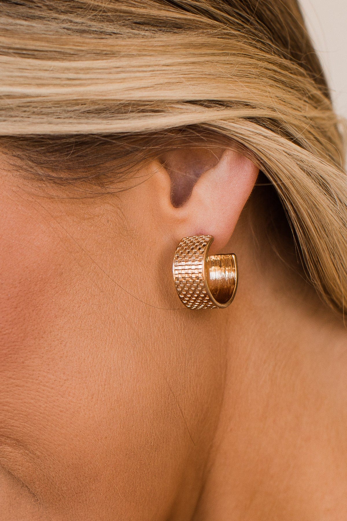 Embellish The Day C-Hoop Earrings- Gold - Image 2