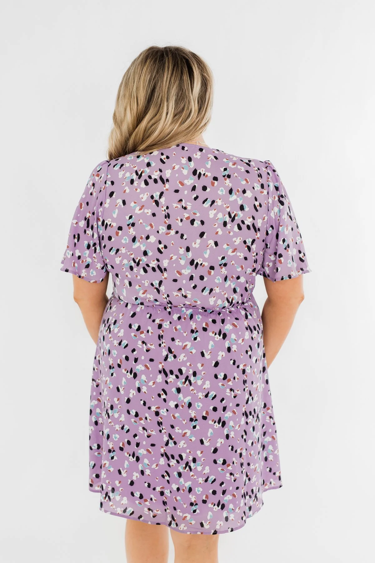 Embrace The Beauty Wrap Tie Dress- Purple - Image 11