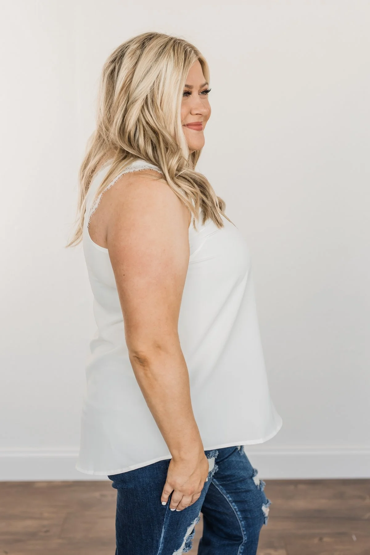 Embrace The Elegance Sleeveless Blouse- Off-White - Image 10