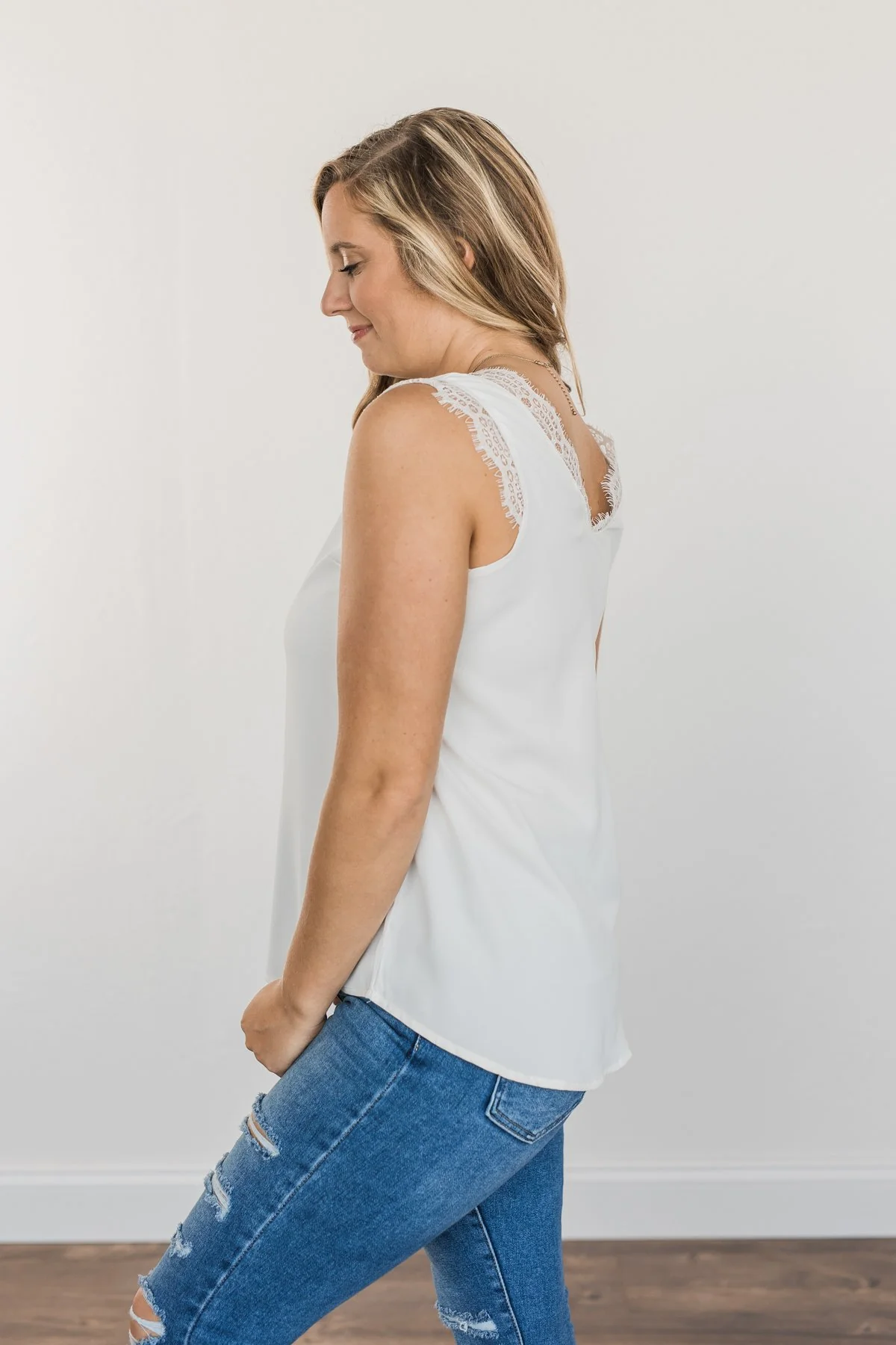 Embrace The Elegance Sleeveless Blouse- Off-White - Image 11