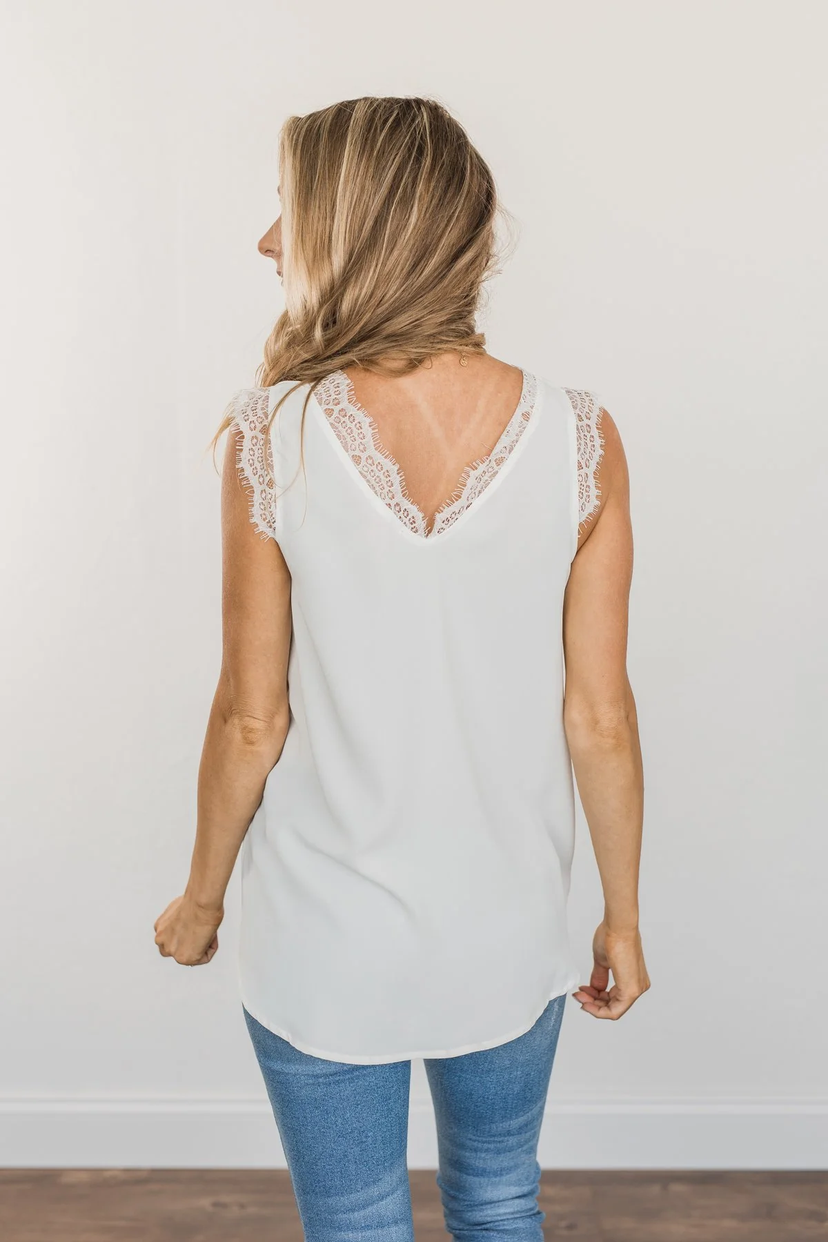 Embrace The Elegance Sleeveless Blouse- Off-White - Image 13