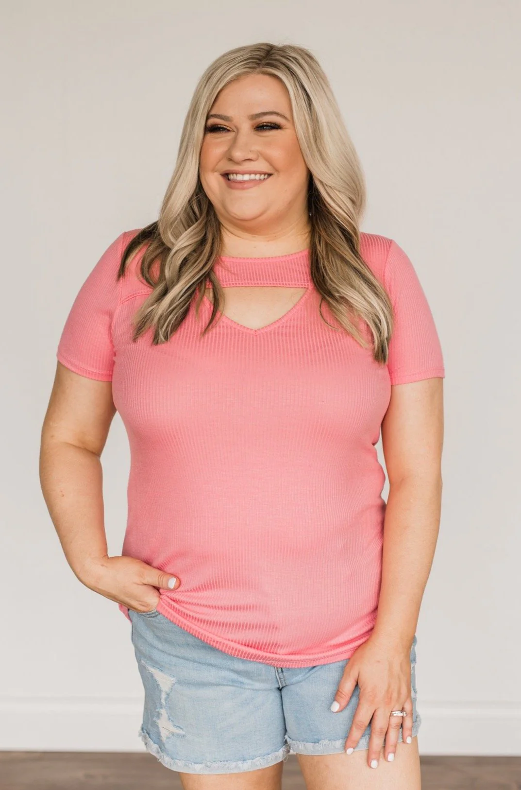 Embrace The New Cut Out Top- Pink - Image 4