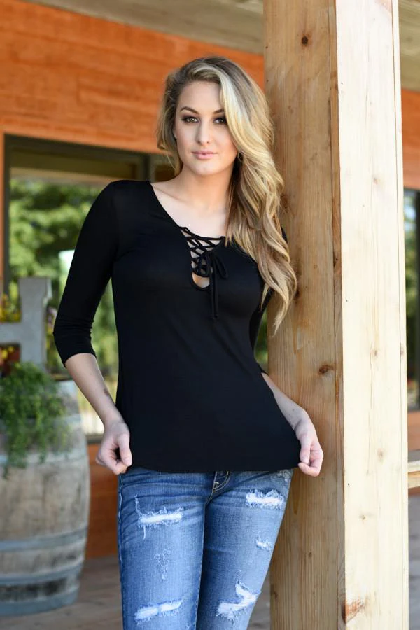 Embrace the Unexpected Top ~ Black - Image 2