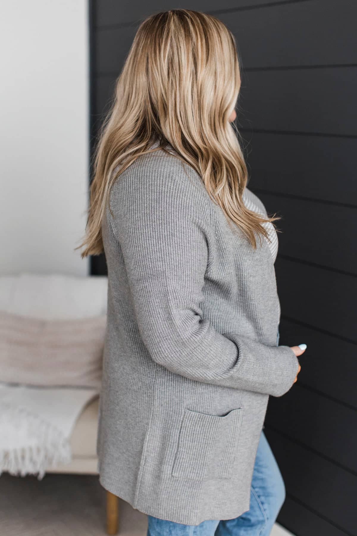 Embrace Today Open Front Knit Cardigan- Heather Grey - Image 6