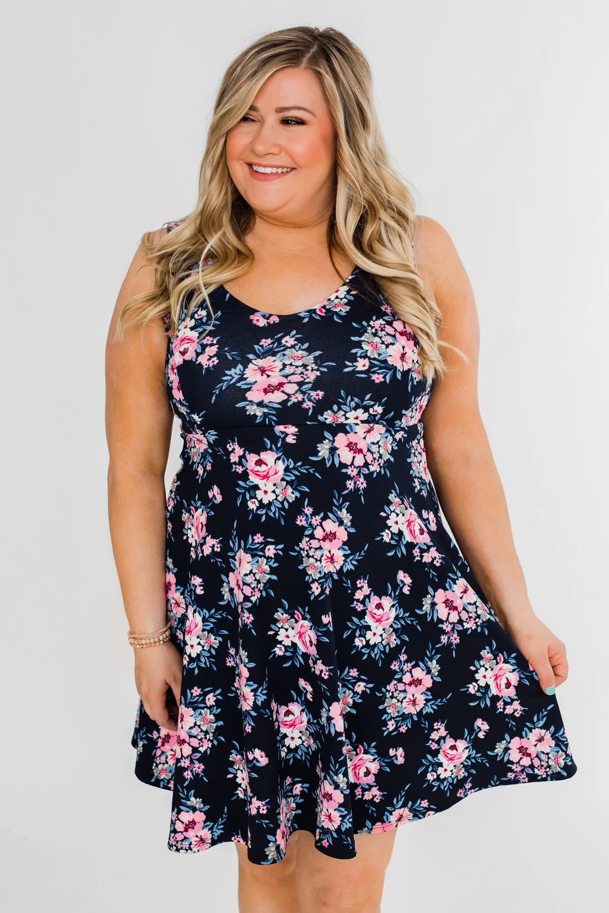 Enchanted Evening Floral Dress- Navy - Image 10