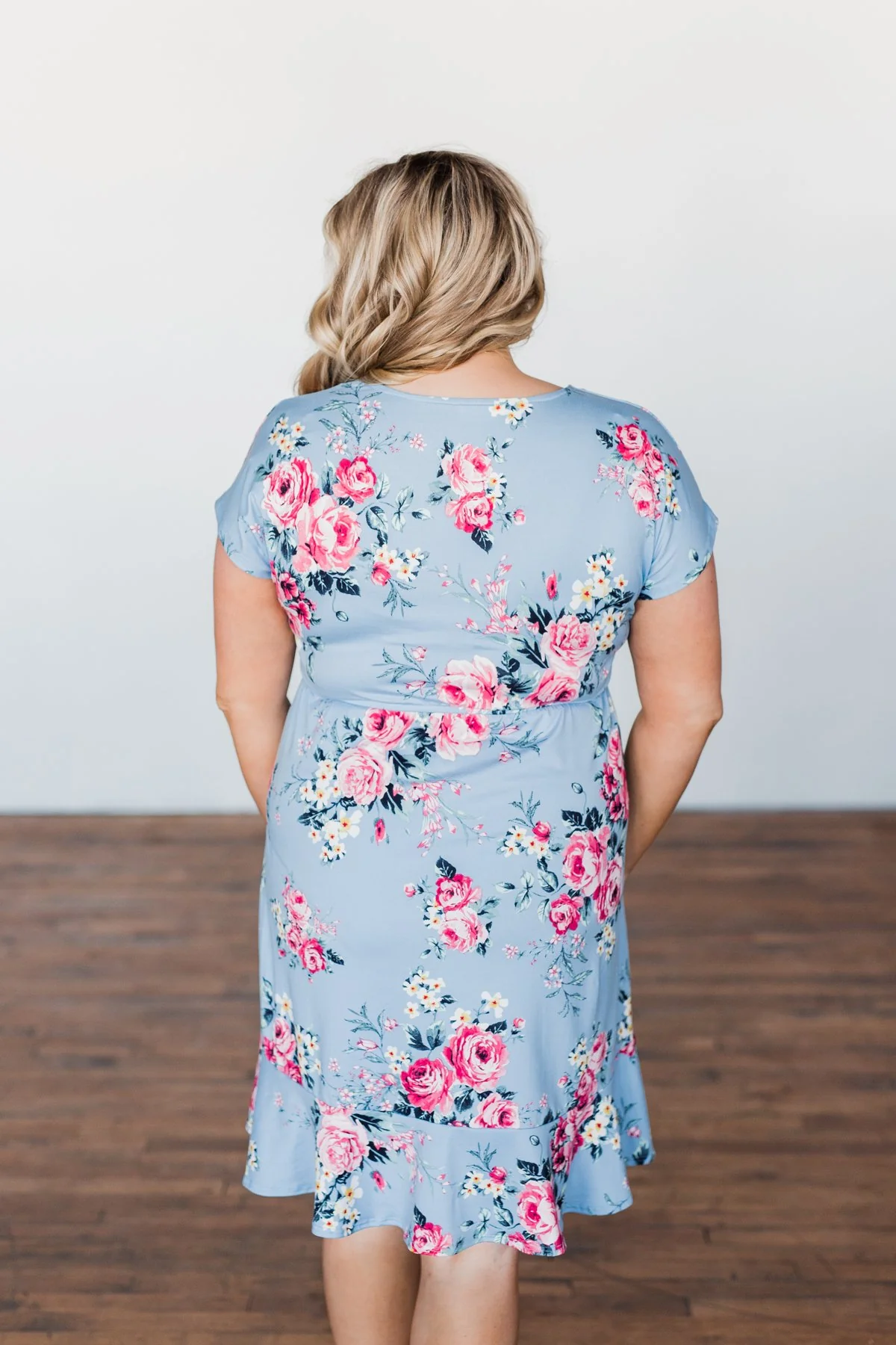 Enchanted Gardens Floral & Ruffle Dress- Baby Blue - Image 10