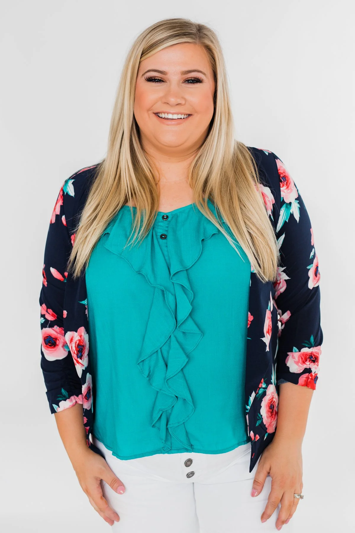 Enchanted Nights Floral Blazer- Navy - Image 2