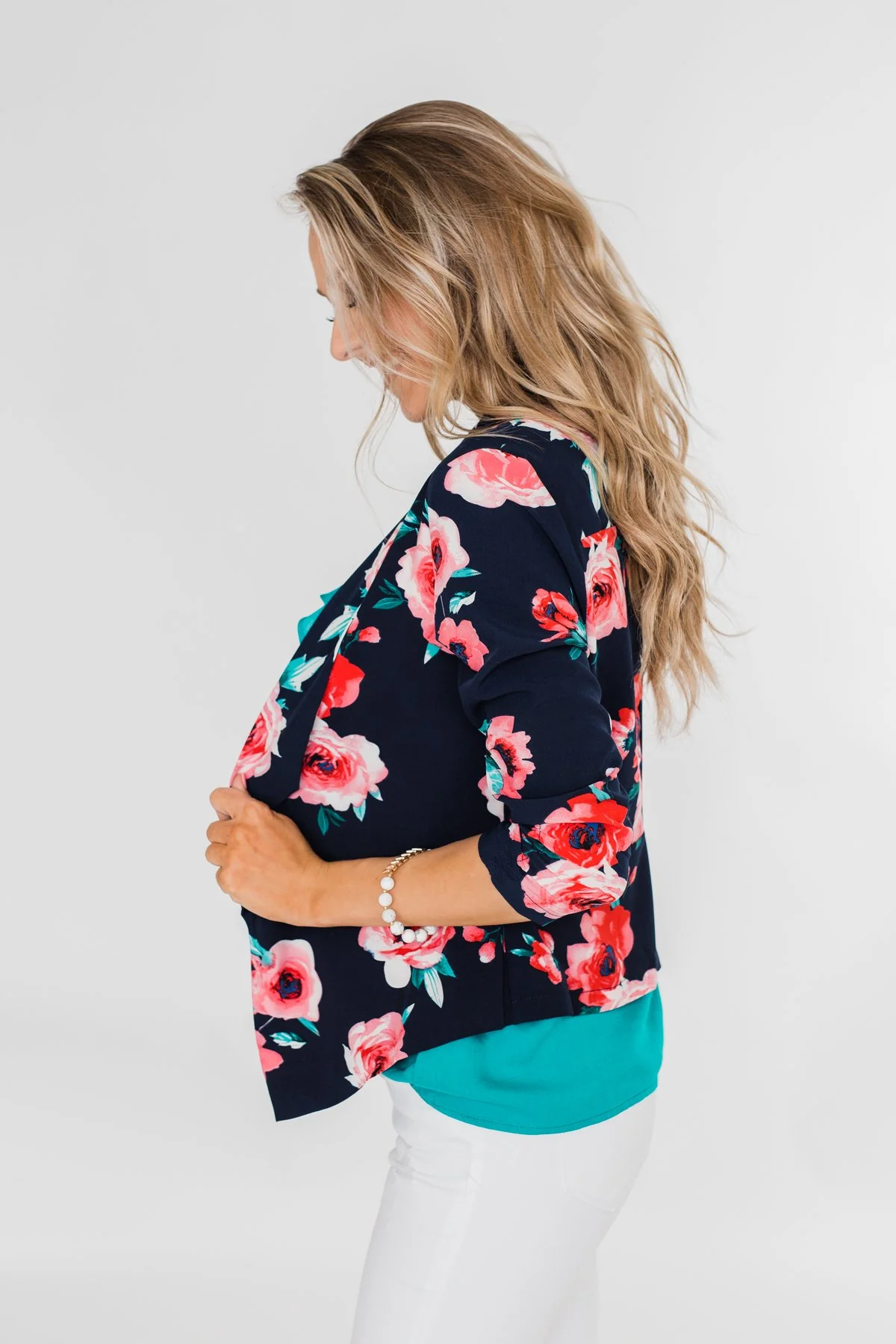 Enchanted Nights Floral Blazer- Navy - Image 7