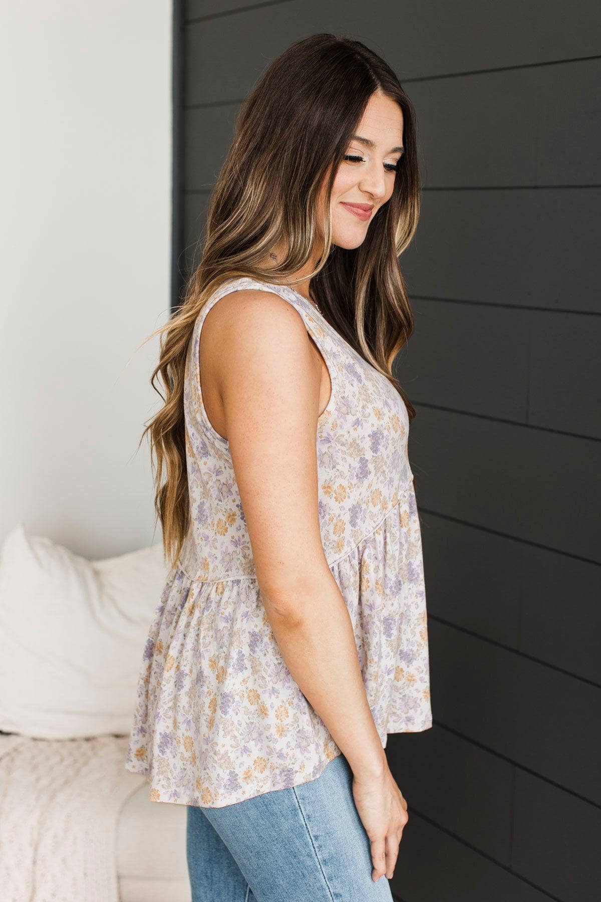 Enchanting Endeavors Floral Babydoll Tank Top- Ivory - Image 6