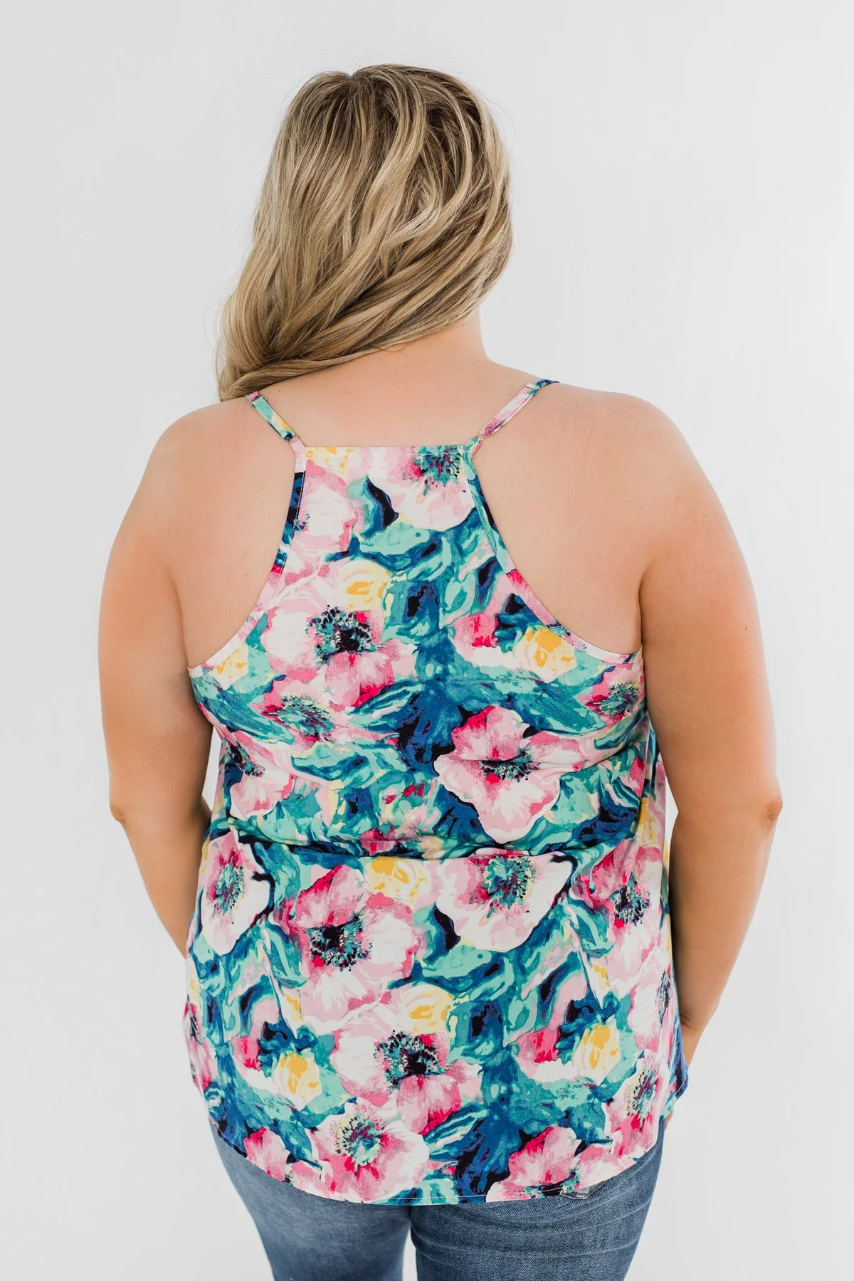 Enchanting Getaway Floral Tank Top- Pink & Blue - Image 8
