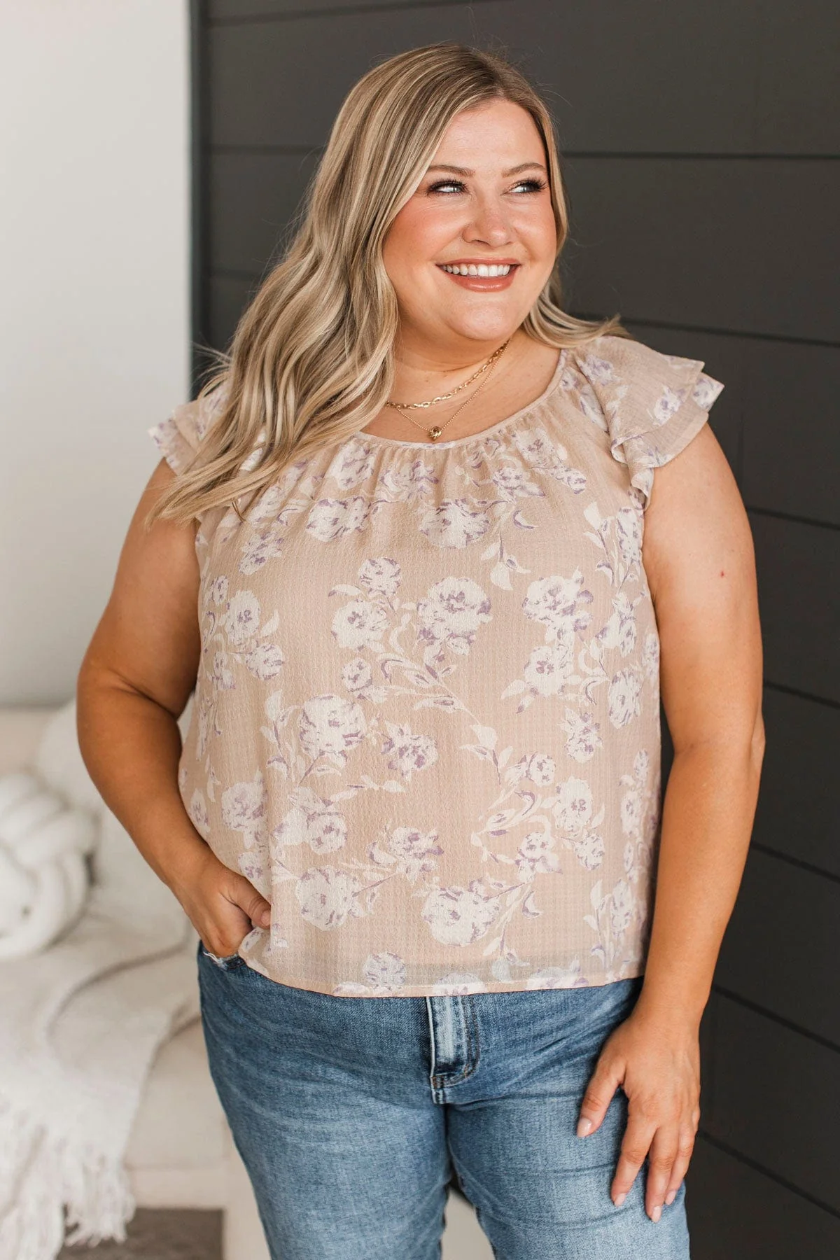 Enchanting Lifestyle Floral Top- Beige - Image 2