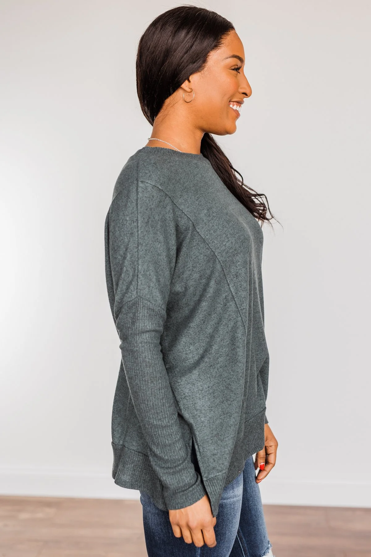 Enchanting Wink Dolman Top- Hunter Green - Image 8