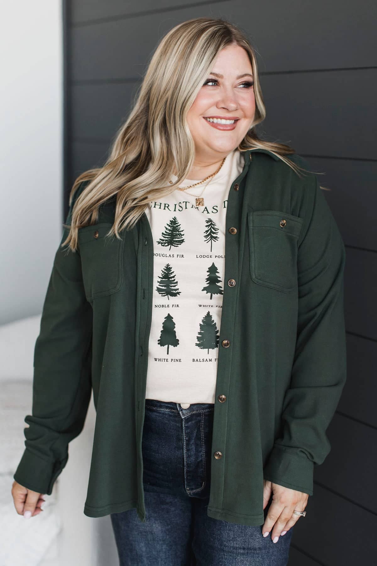 Endless Adventures Lightweight Shirt Jacket- Hunter Green - Image 3