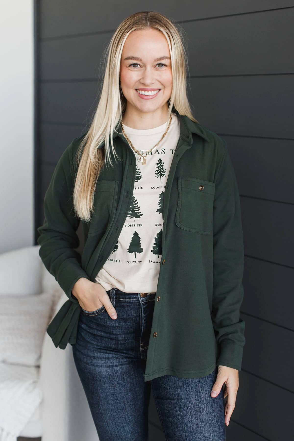 Endless Adventures Lightweight Shirt Jacket- Hunter Green - Image 4