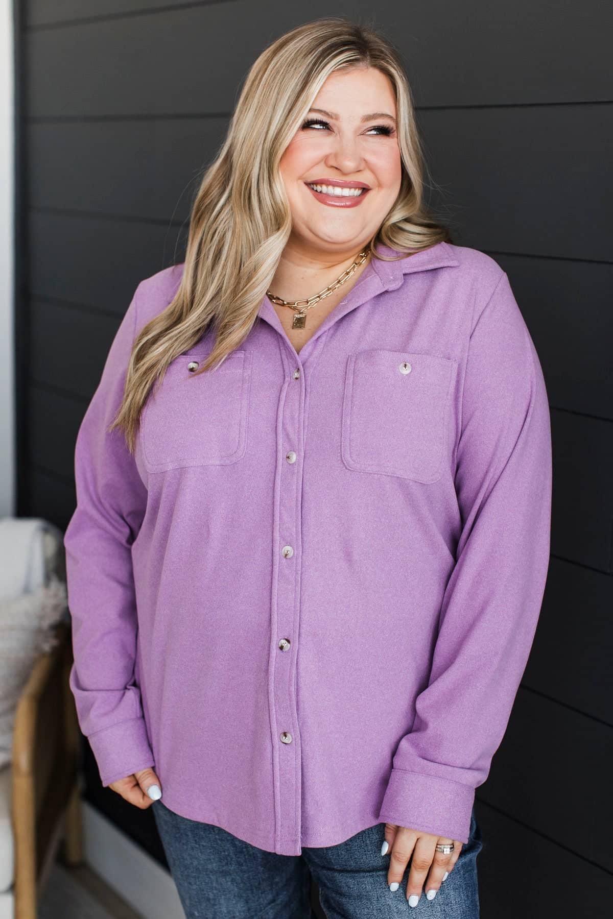 Endless Adventures Lightweight Shirt Jacket- Lavender - Image 3