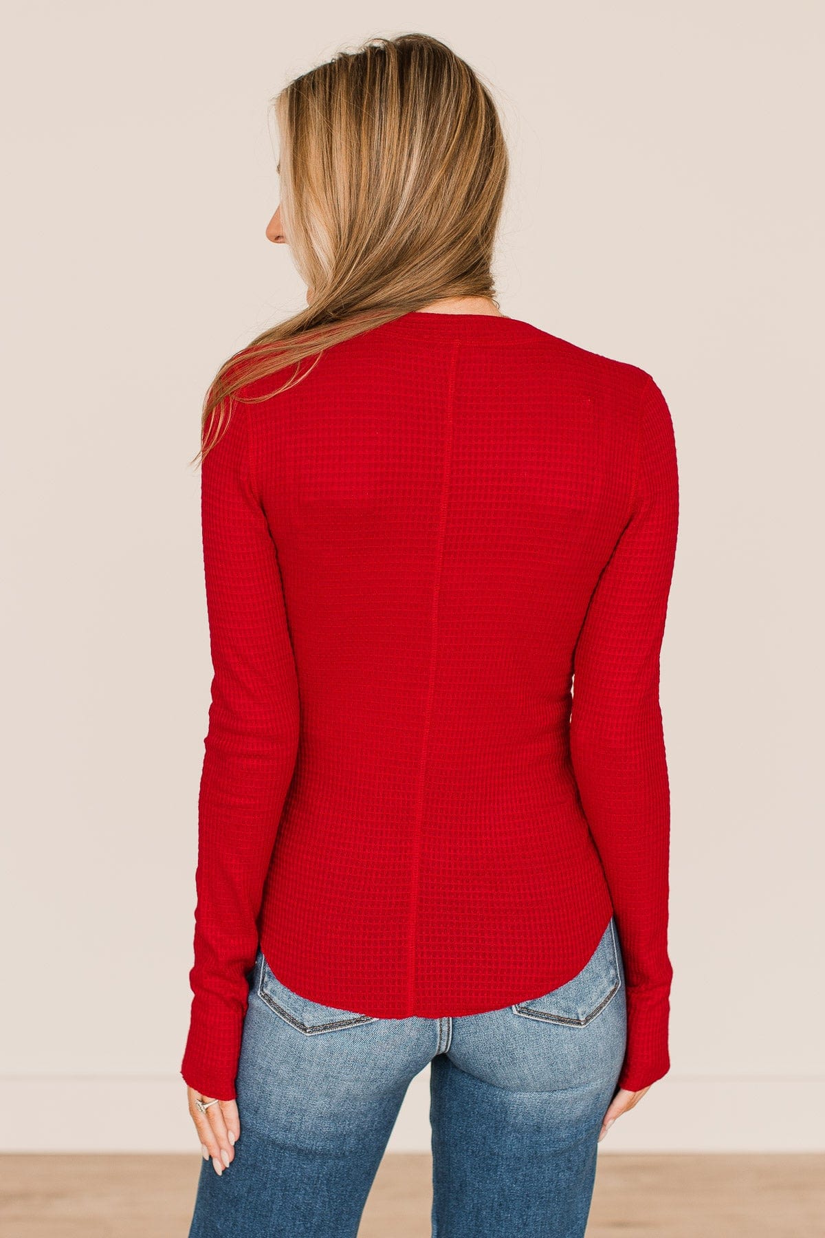 Endless Compliments Waffle Knit Top- Ruby Red - Image 8