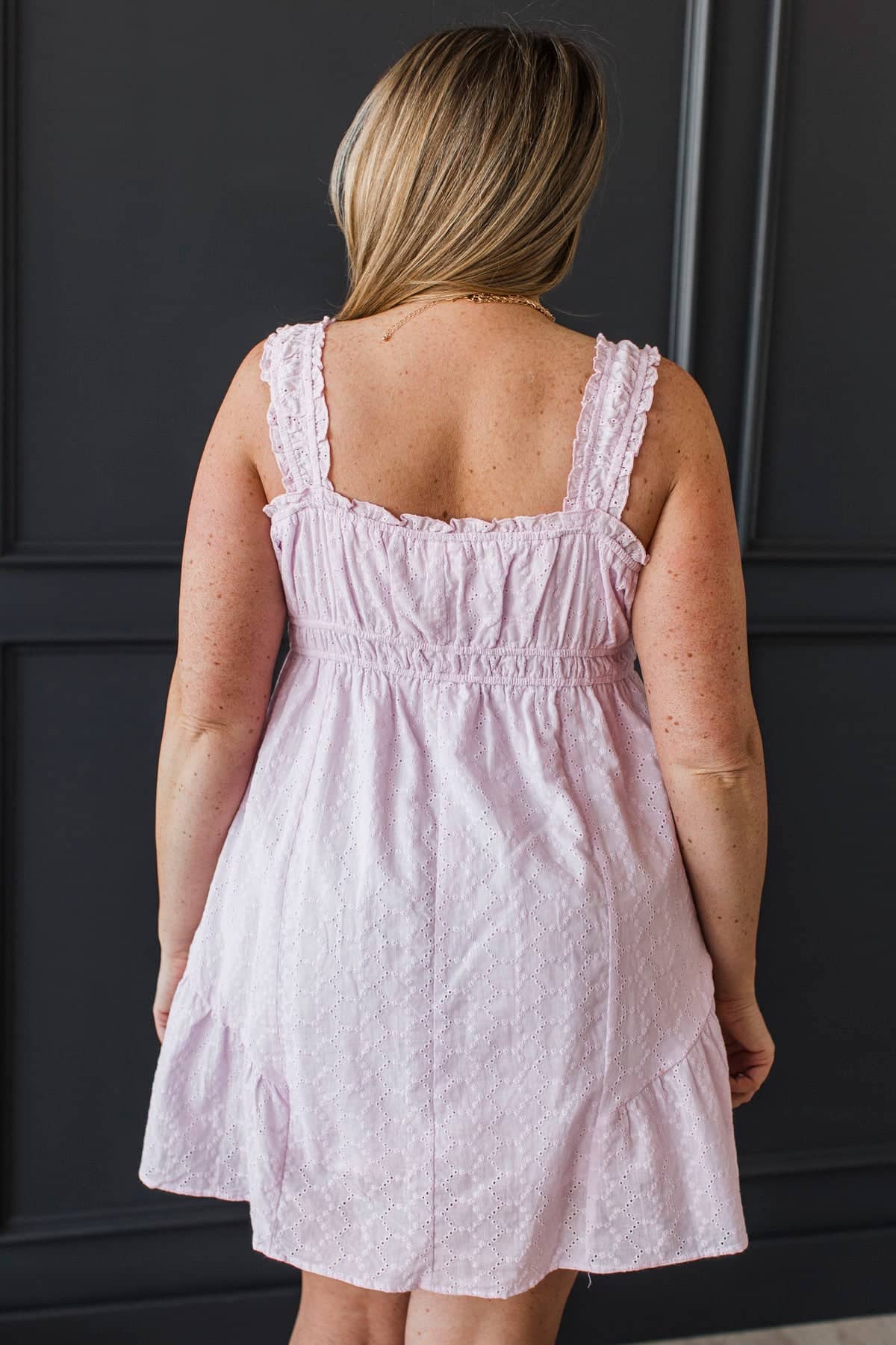 Endless Dazzle Eyelet Mini Dress- Lilac - Image 9