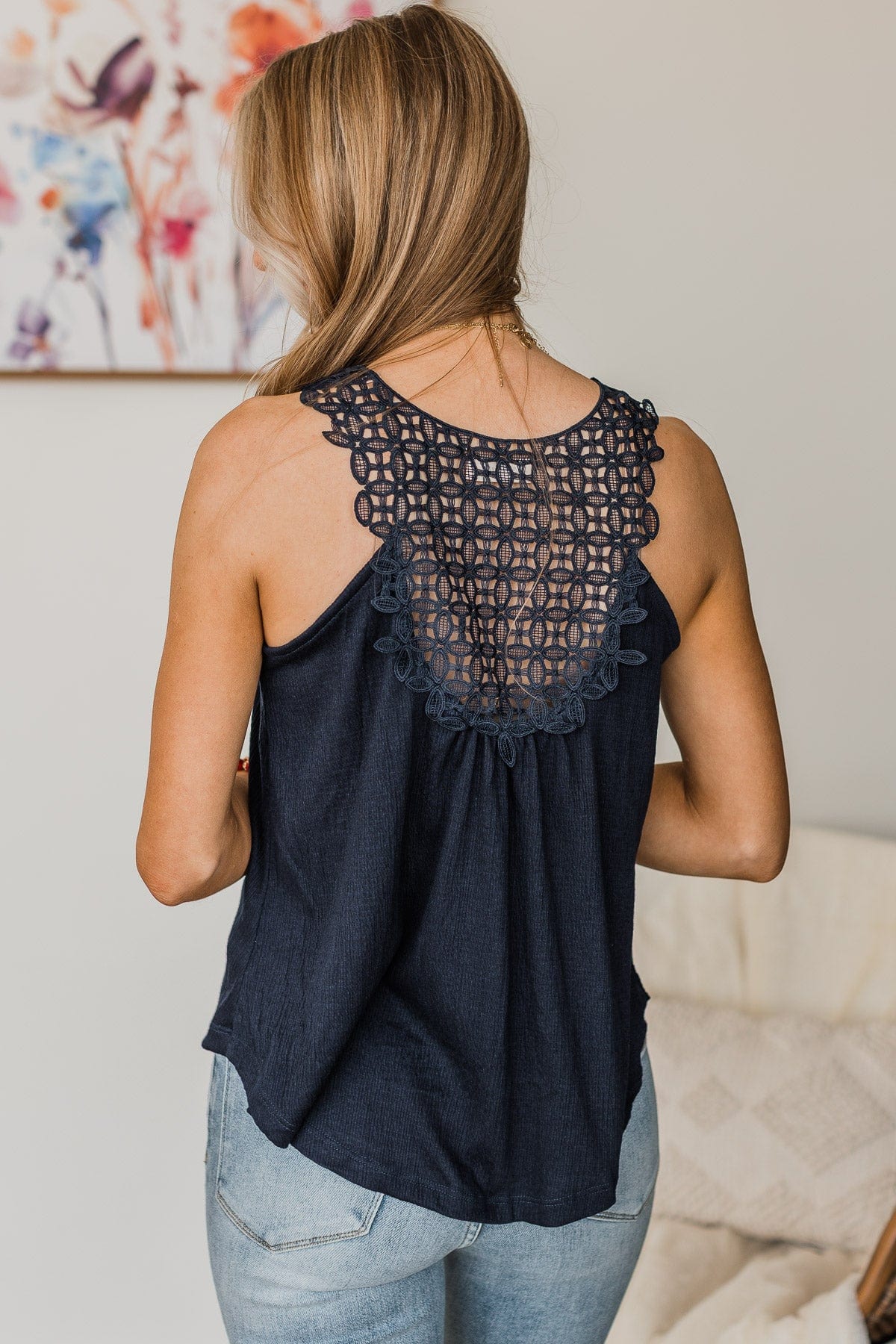 Endless Inspiration Knit Tank Top- Dark Navy - Image 6