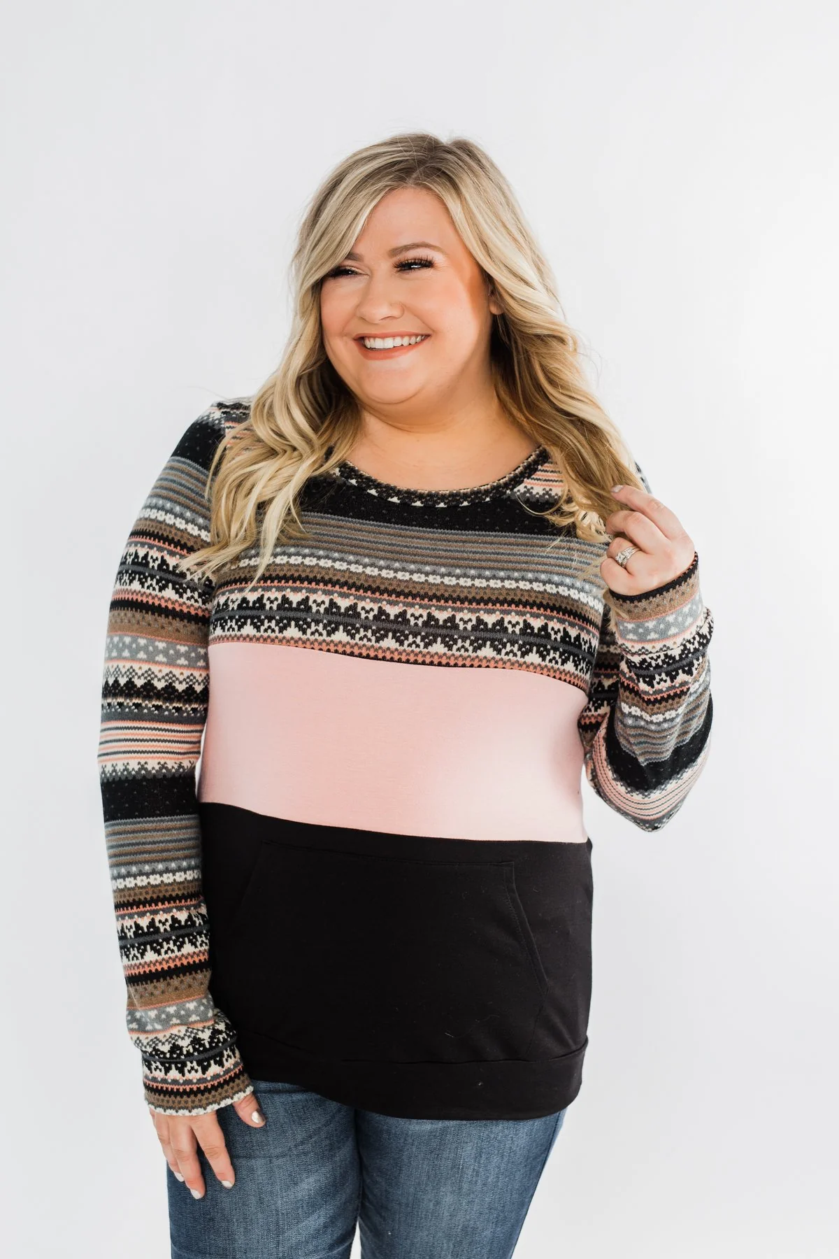 Endless Love Color Block Top- Black & Pink - Image 6