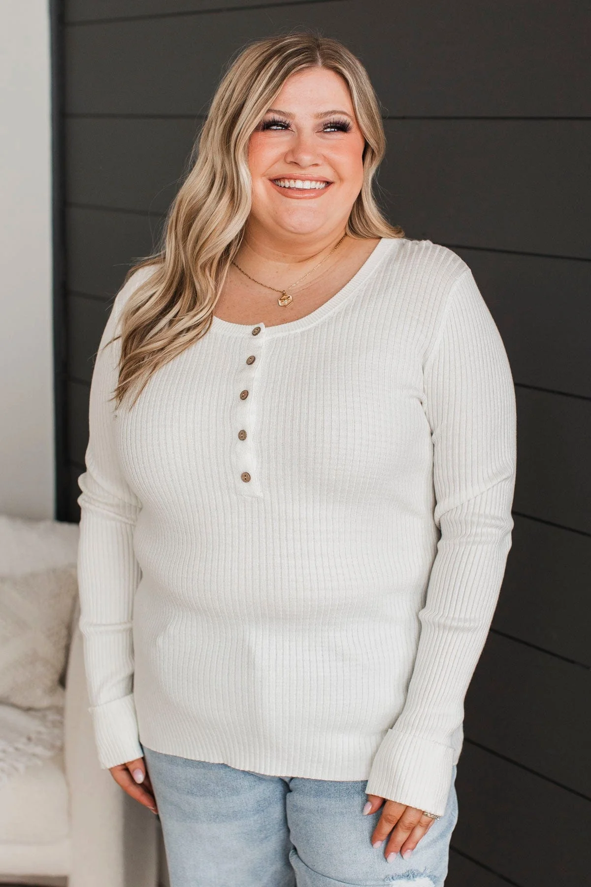 Endlessly Impressive Ribbed Knit Top- Ivory - Image 5
