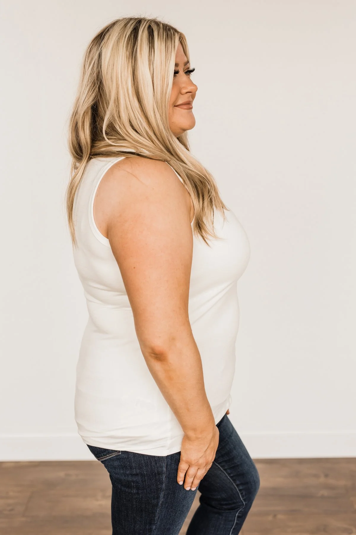 Energize The Day Lace Tank Top- Off-White - Image 7