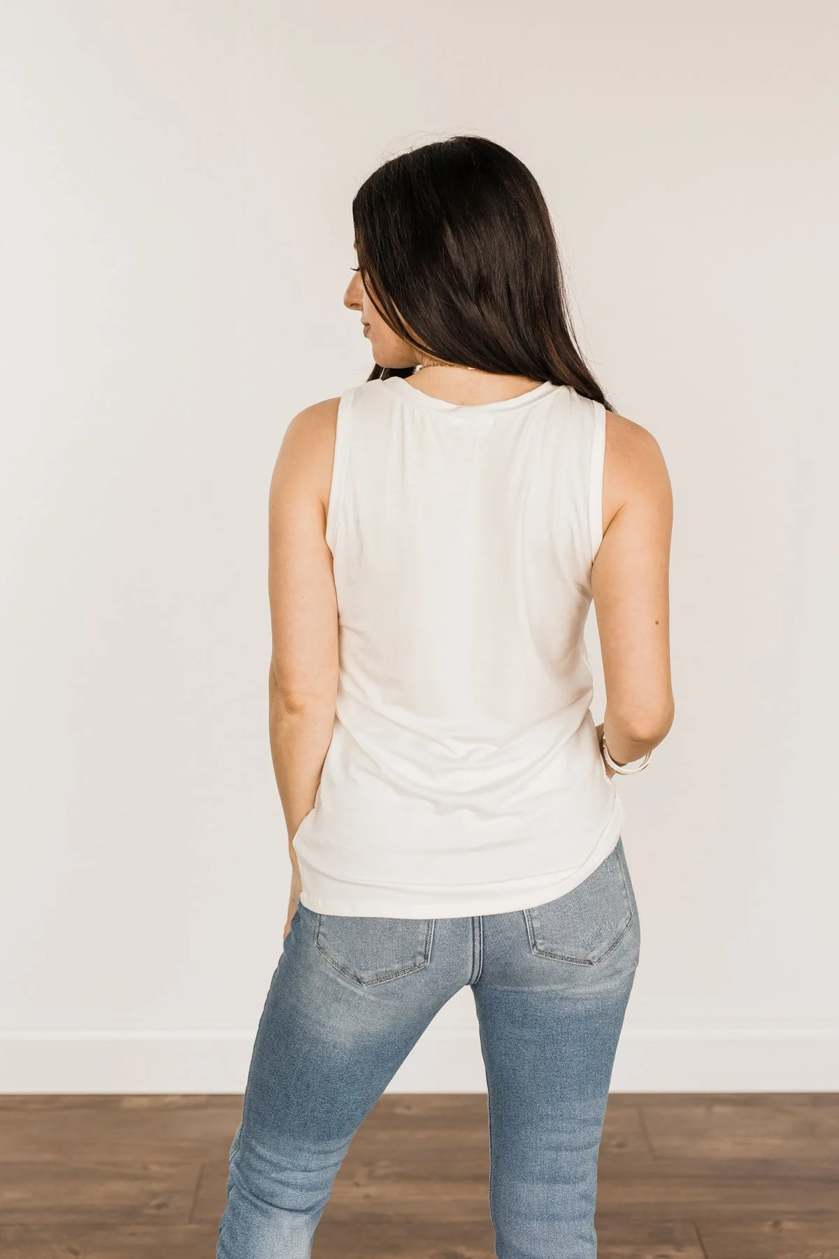Energize The Day Lace Tank Top- Off-White - Image 9