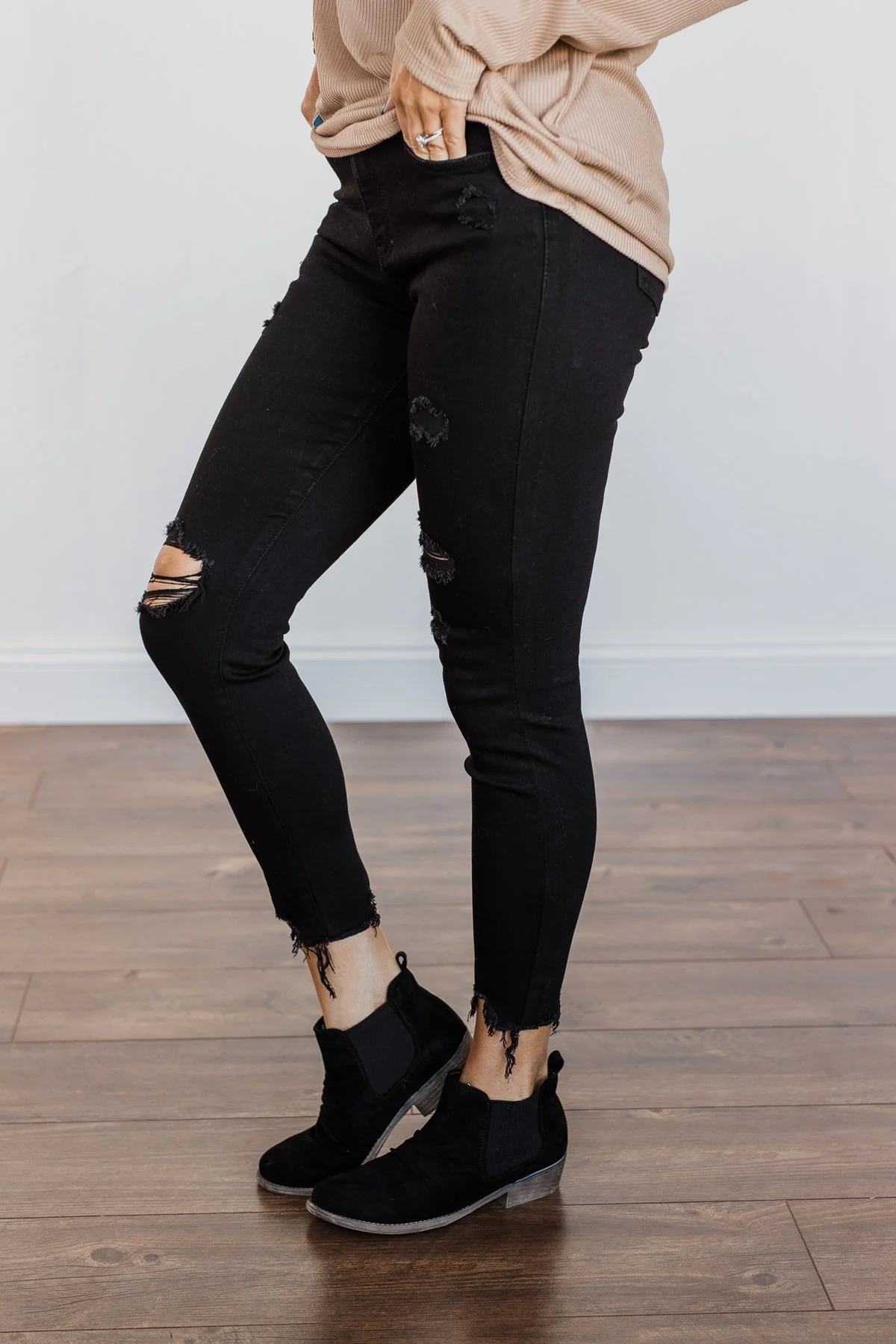 EnJean Ankle Crop Skinny Jeans- Black Giselle Wash - Image 10