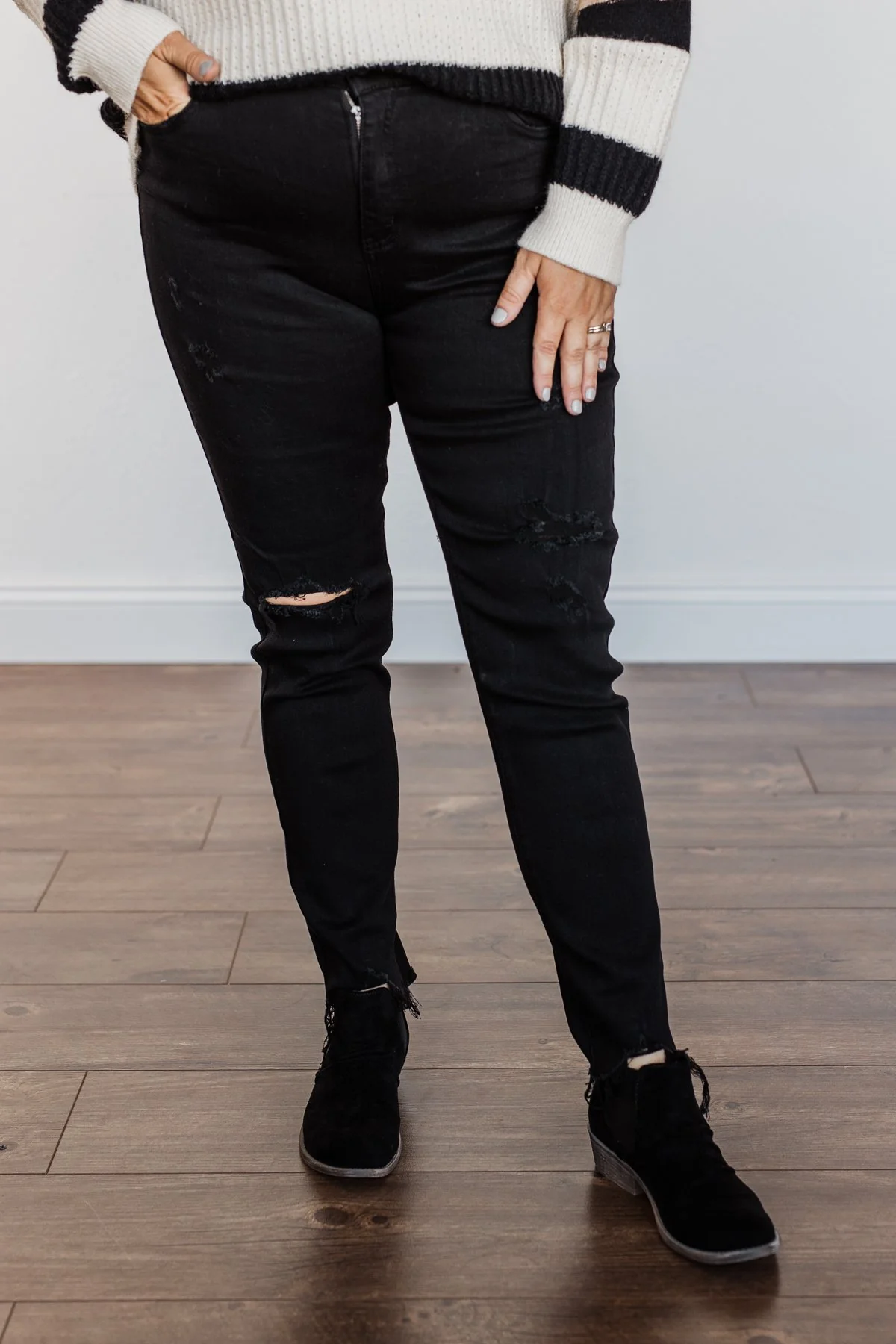 EnJean Ankle Crop Skinny Jeans- Black Giselle Wash - Image 9