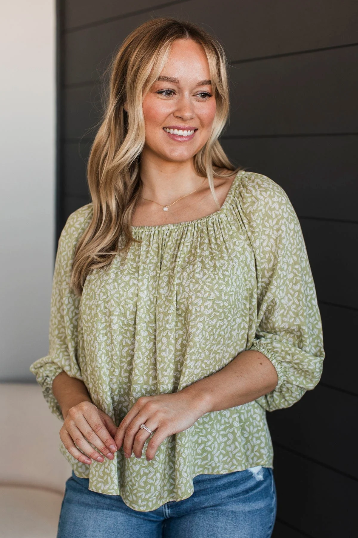 Enjoy Every Day Floral Top- Sage - Image 2