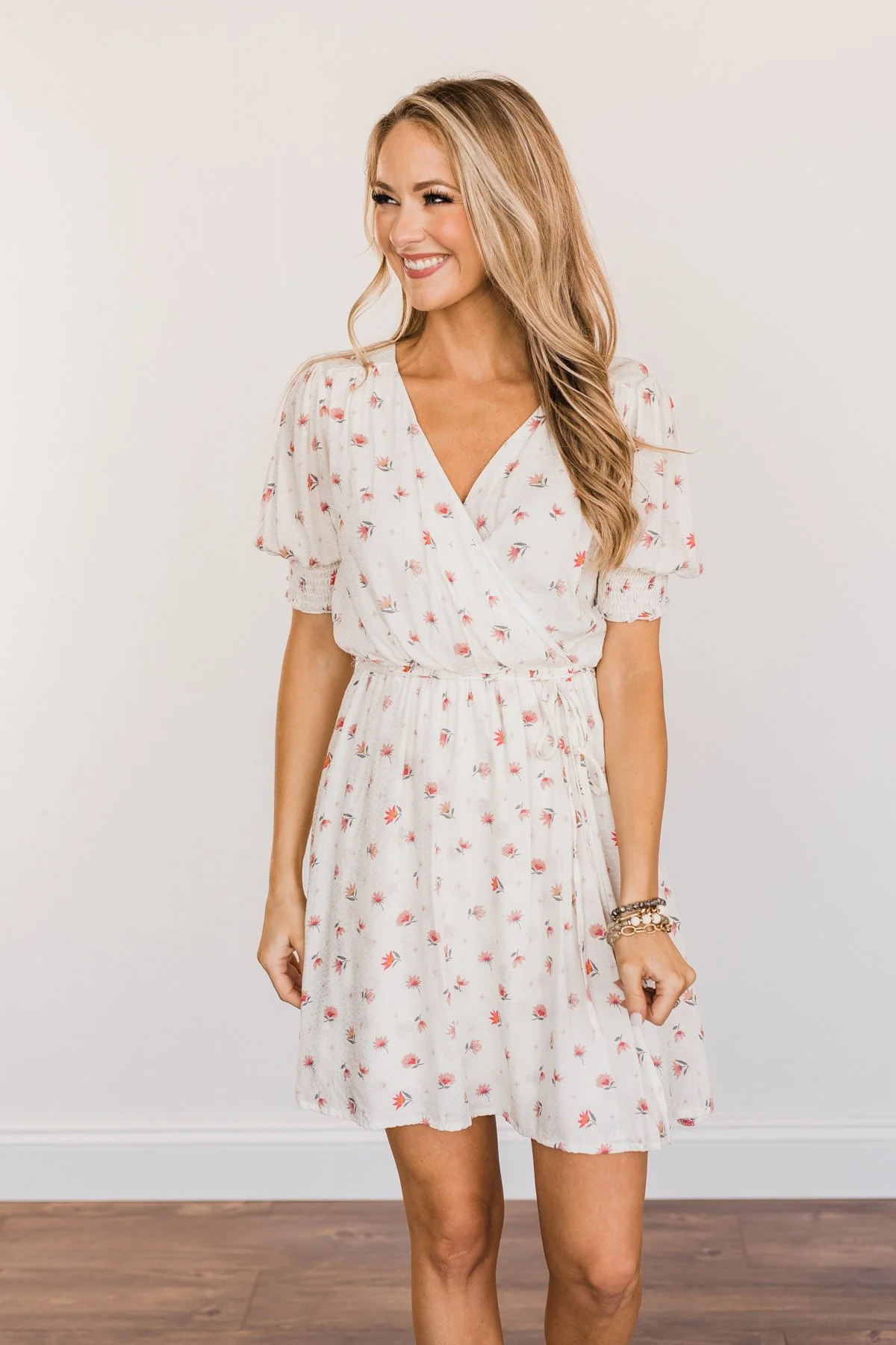 Enjoy The Simple Things Wrap Dress- Ivory - Image 5
