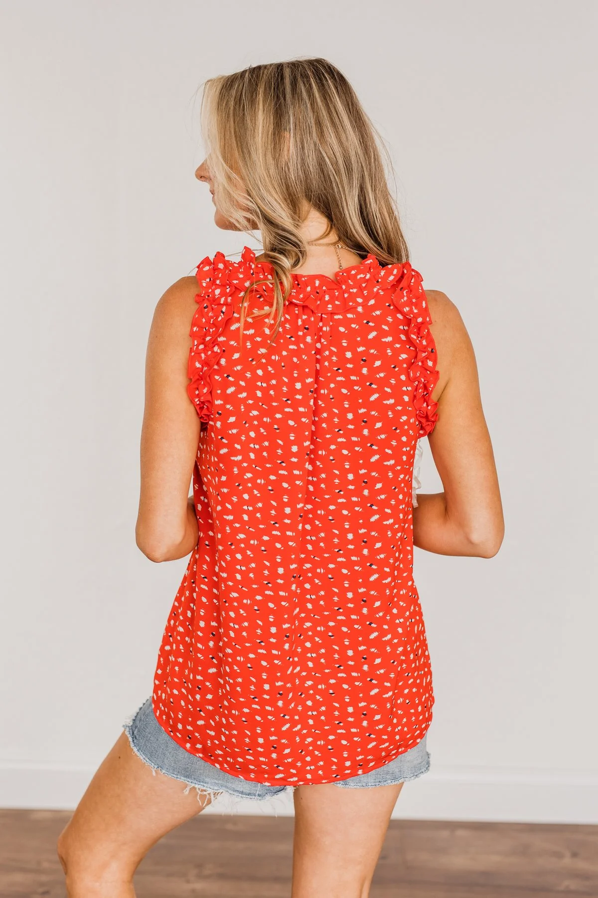 Enjoy Your Company Sleeveless Blouse- Bright Red - Image 9