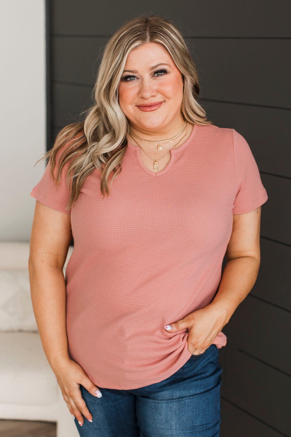 Enjoy Your Life Short Sleeve Top- Rose Pink - Image 3