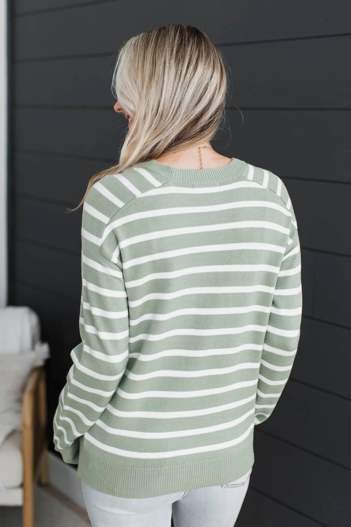 Enjoyable Moments Striped Knit Sweater- Sage - Image 6