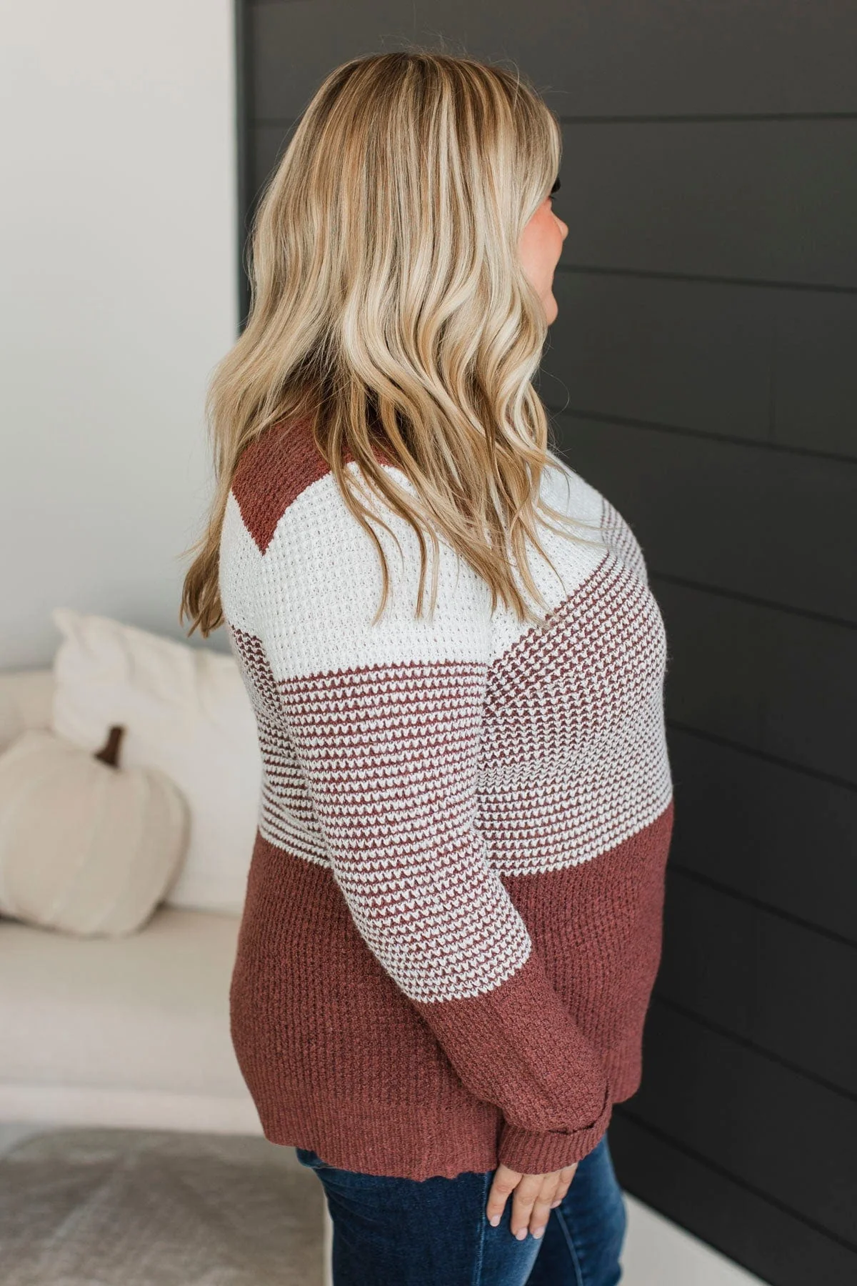 Enjoying Life Knit Sweater- Ivory & Rust - Image 5