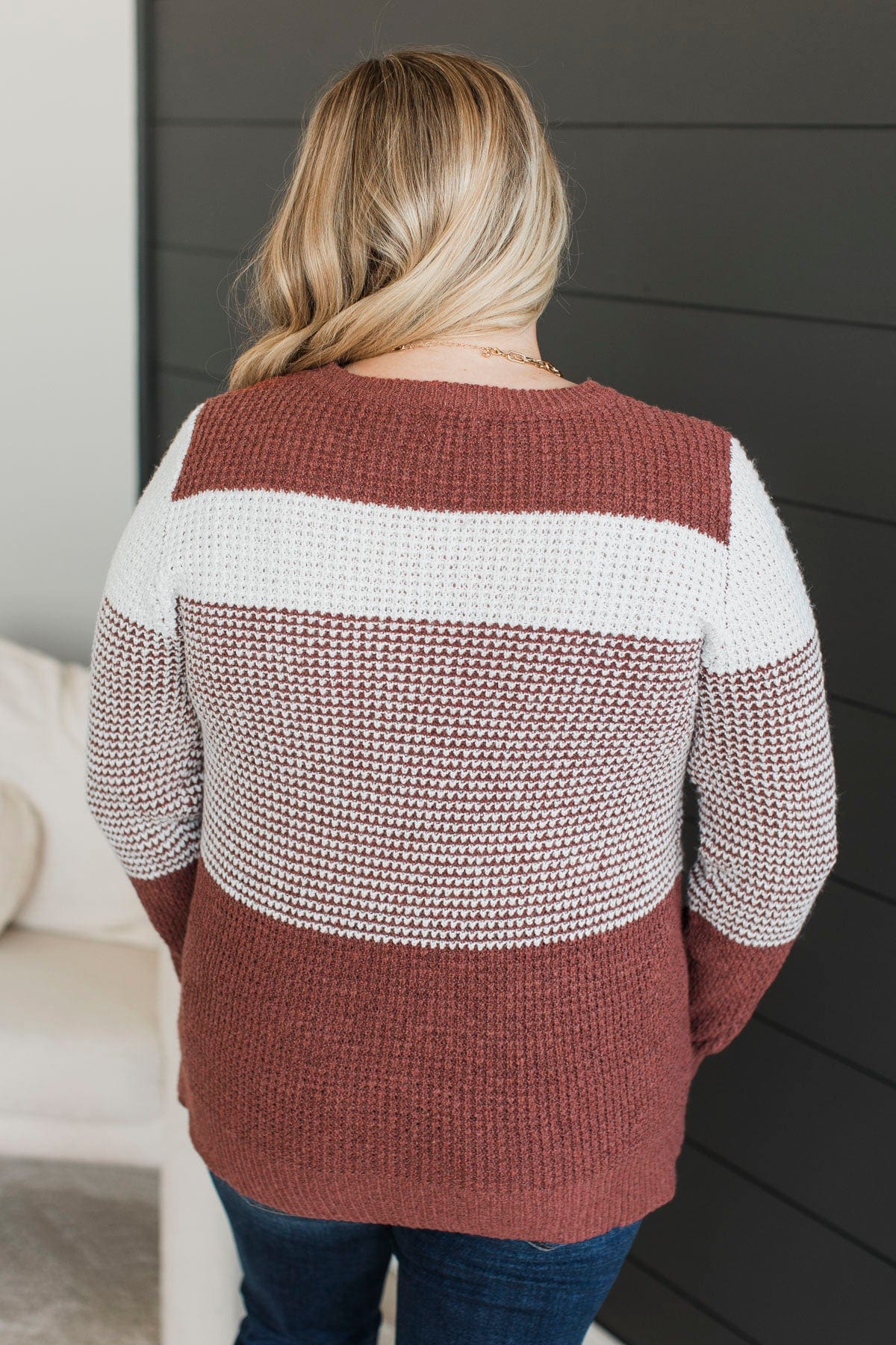 Enjoying Life Knit Sweater- Ivory & Rust - Image 7