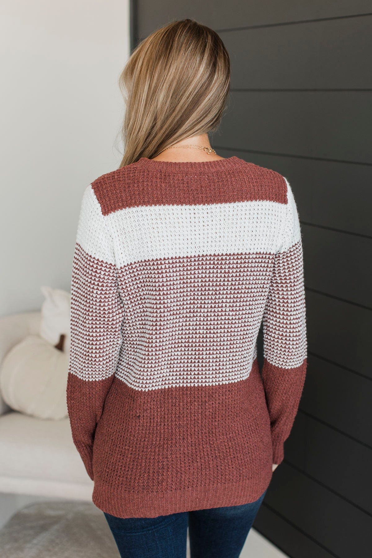 Enjoying Life Knit Sweater- Ivory & Rust - Image 8