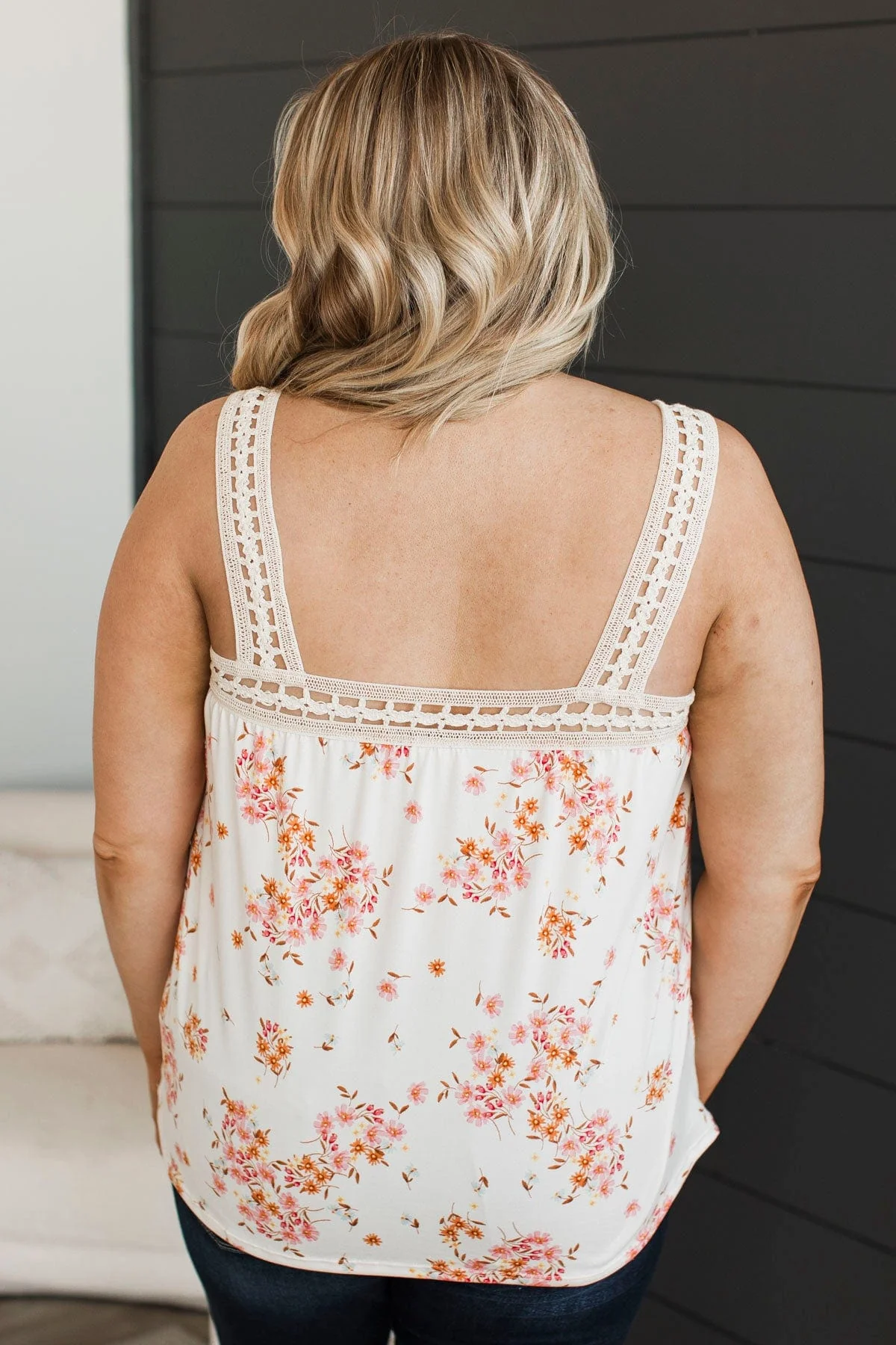 Envied By Everyone Floral Tank Top- Cream - Image 6