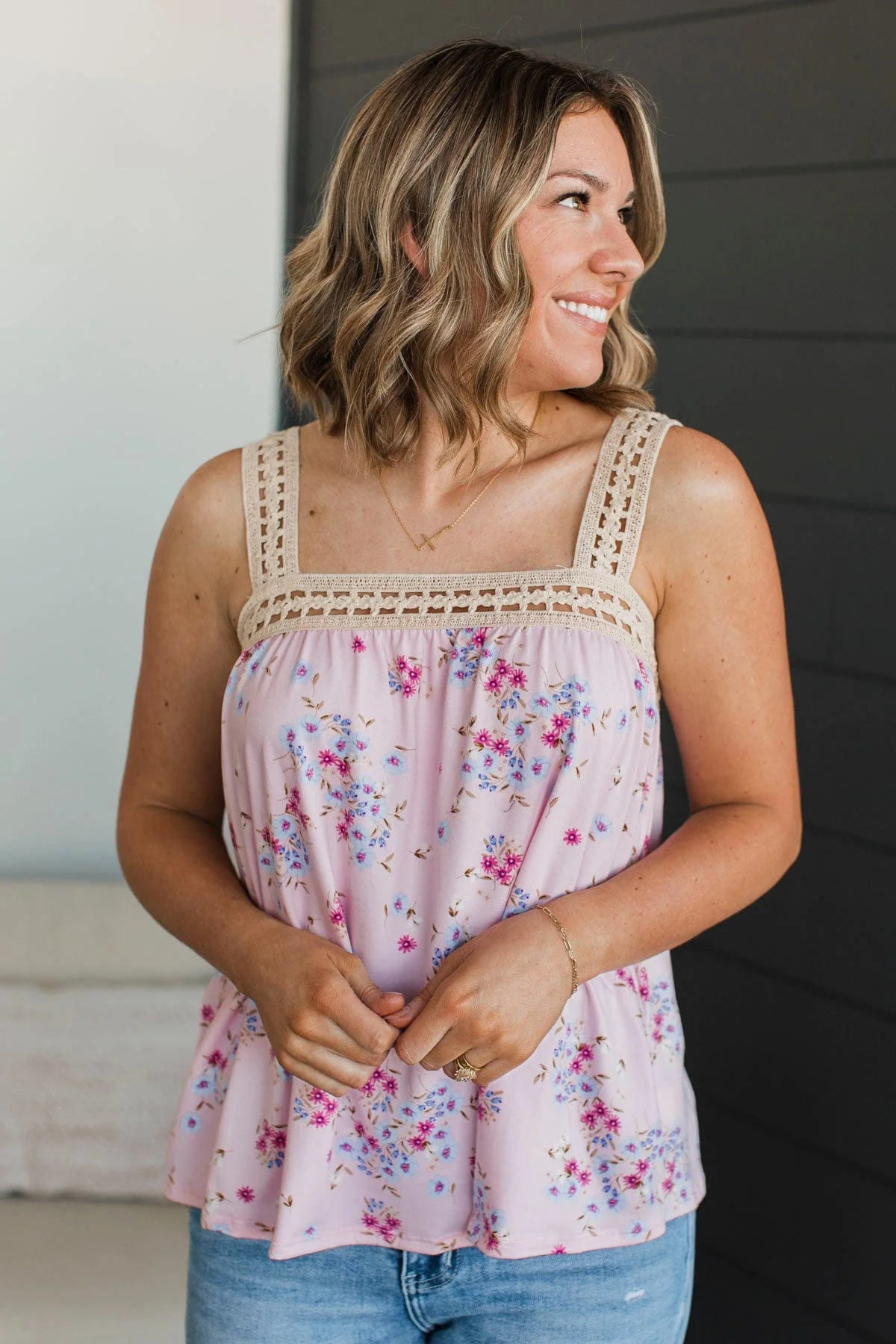 Envied By Everyone Floral Tank Top- Light Pink - Image 3