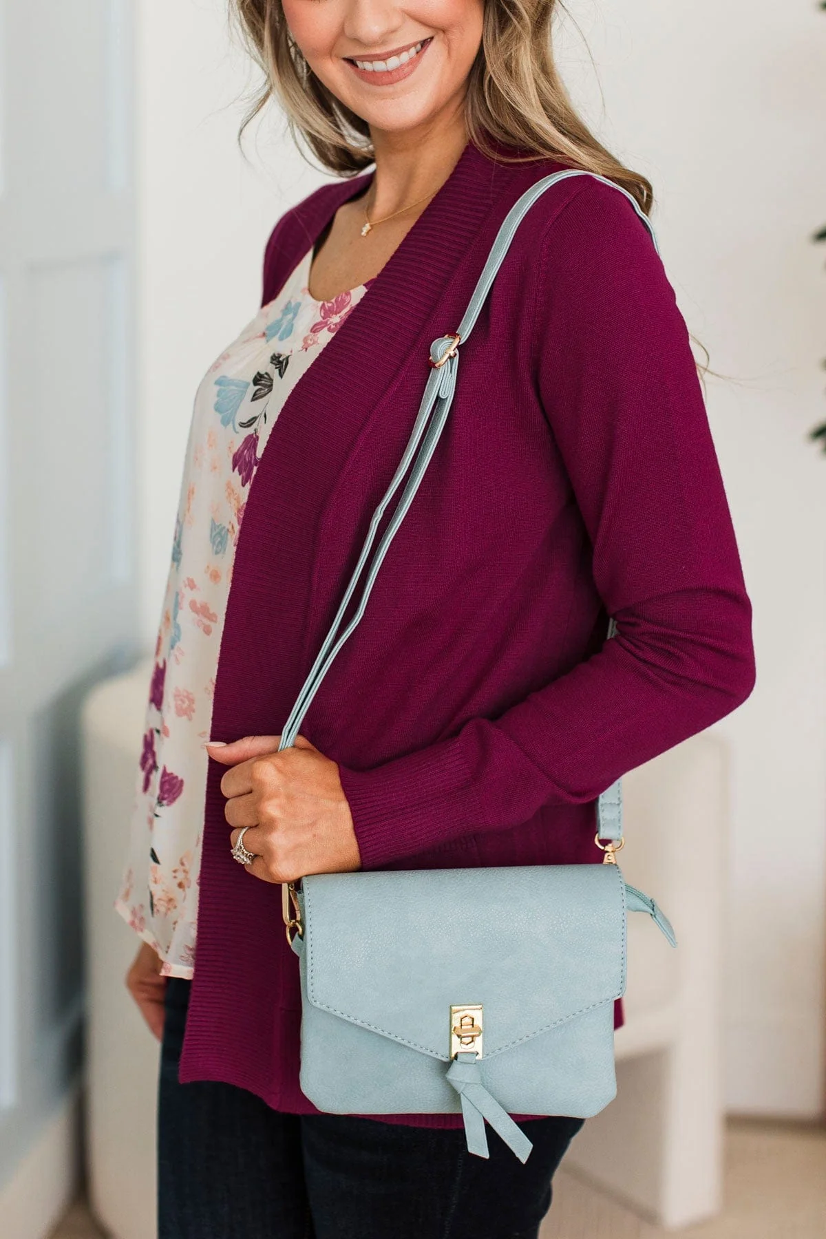 Epitome of Beauty Crossbody Purse- Dusty Blue - Image 2